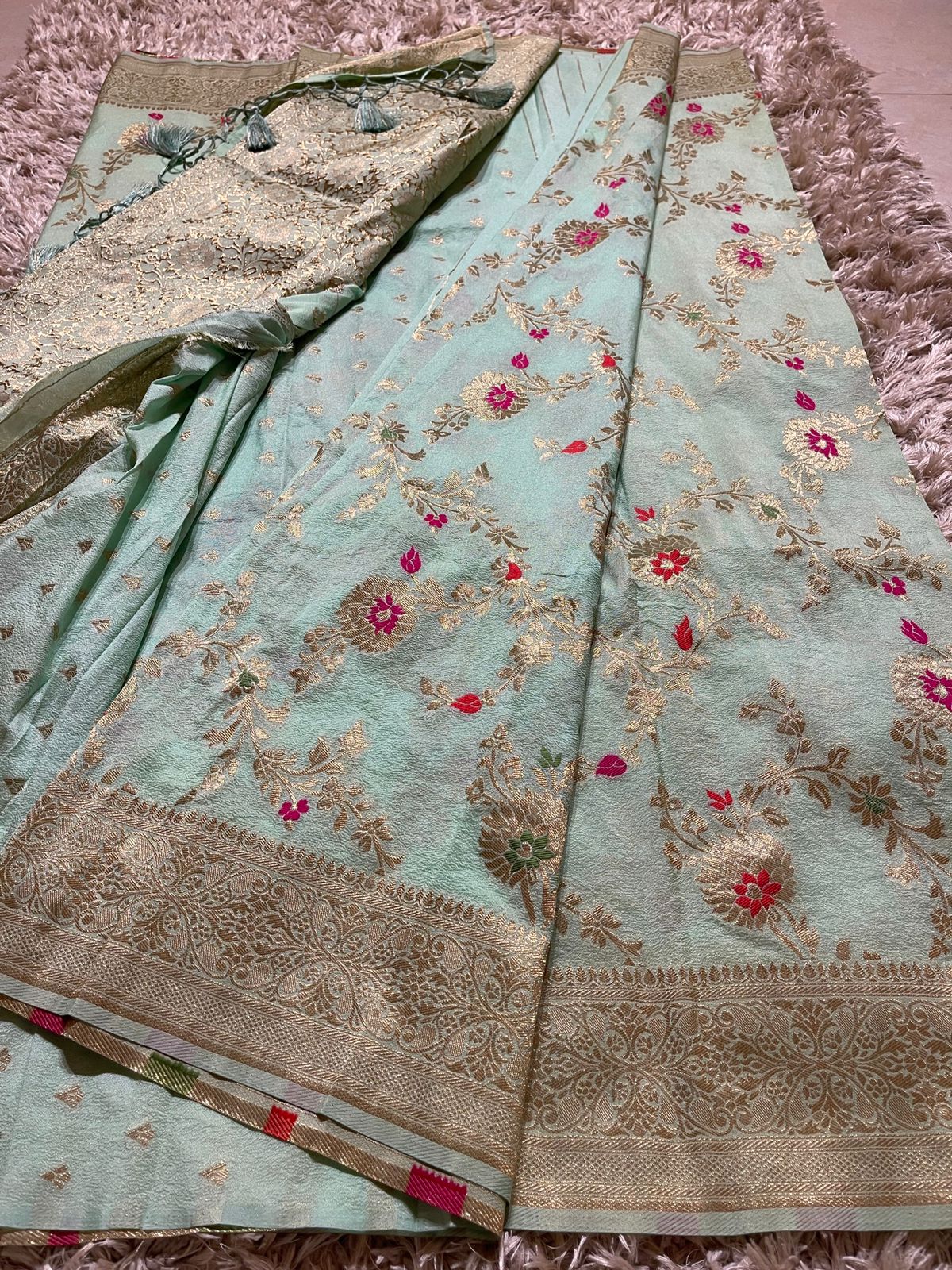 KASI -PASTEL SEA GREEN SAREE