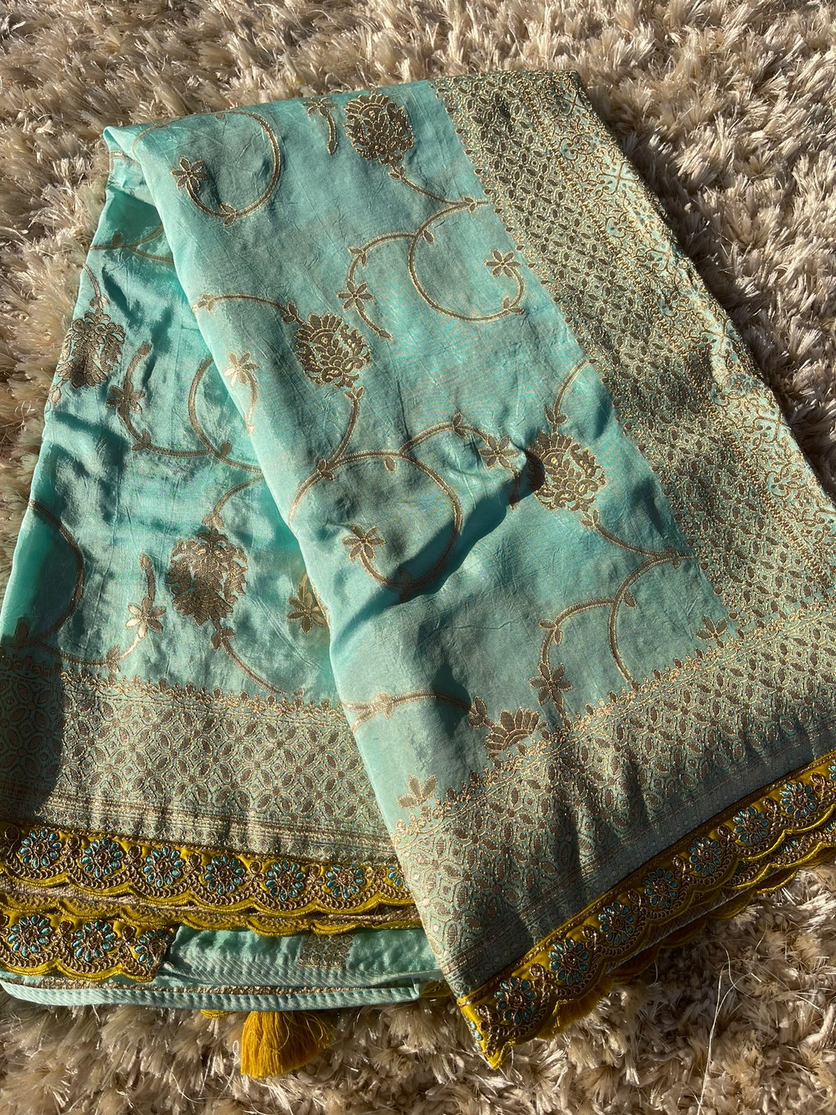 SUHA- SEA BLUE SAREE