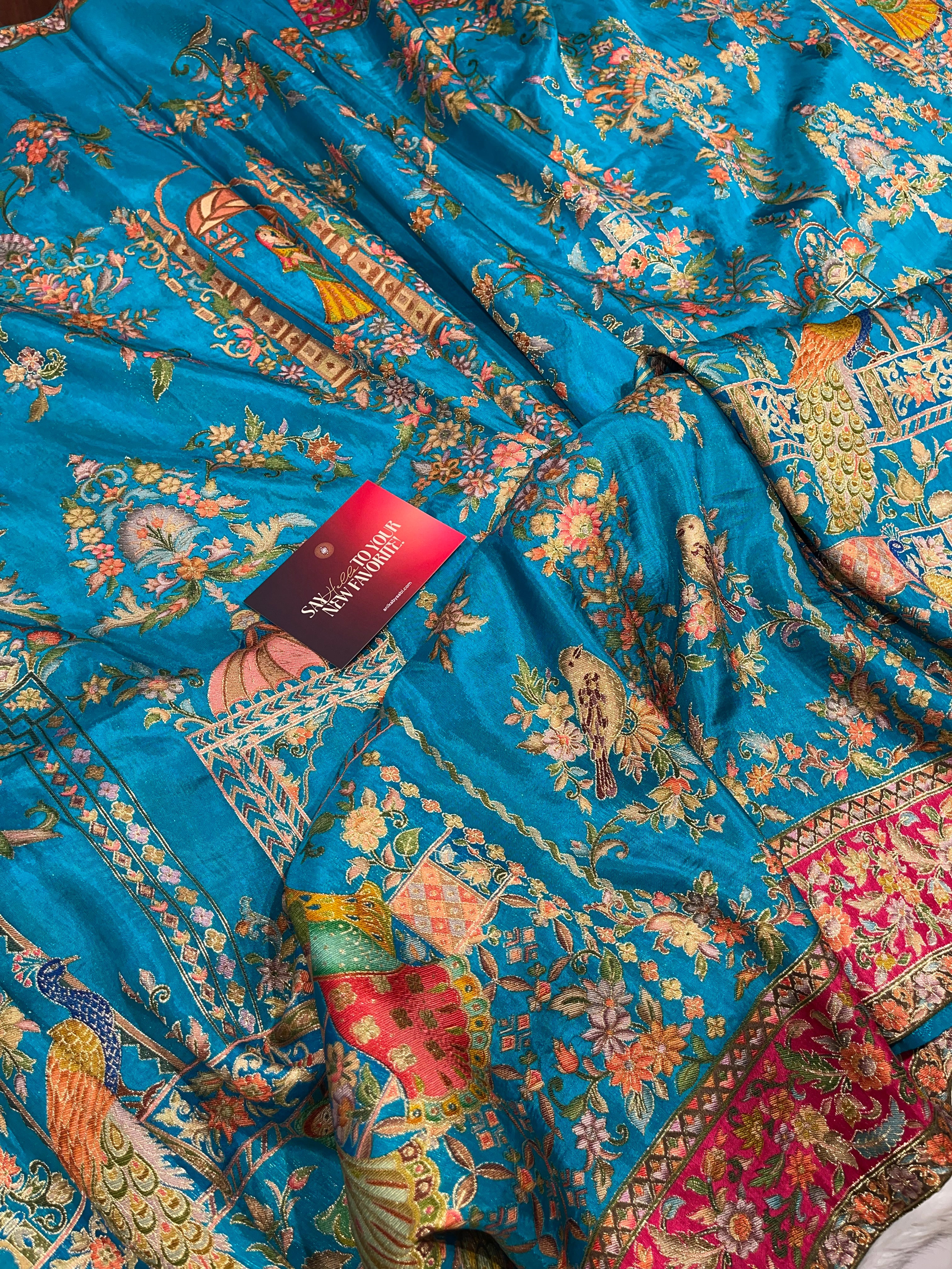 Pashmina silk saree - RAMABLUE PS04