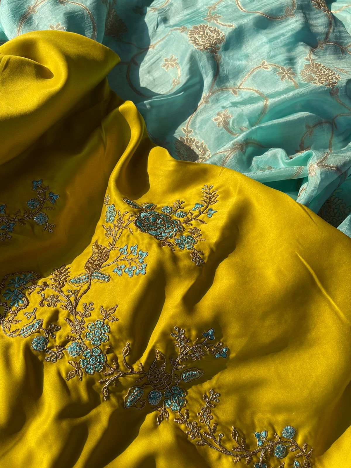 SUHA- SEA BLUE SAREE