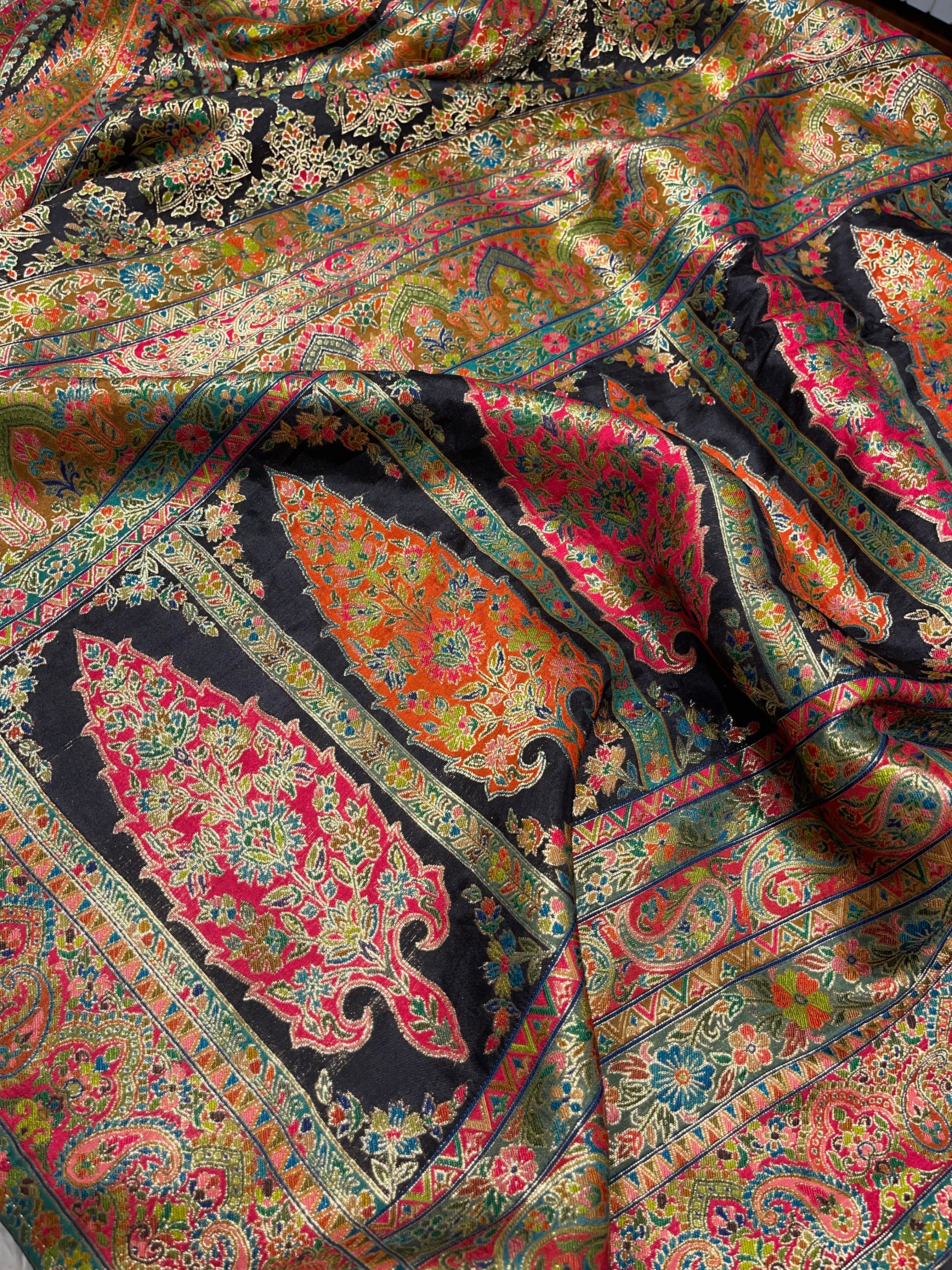 Pashmina silk saree - Black Elegance PS05