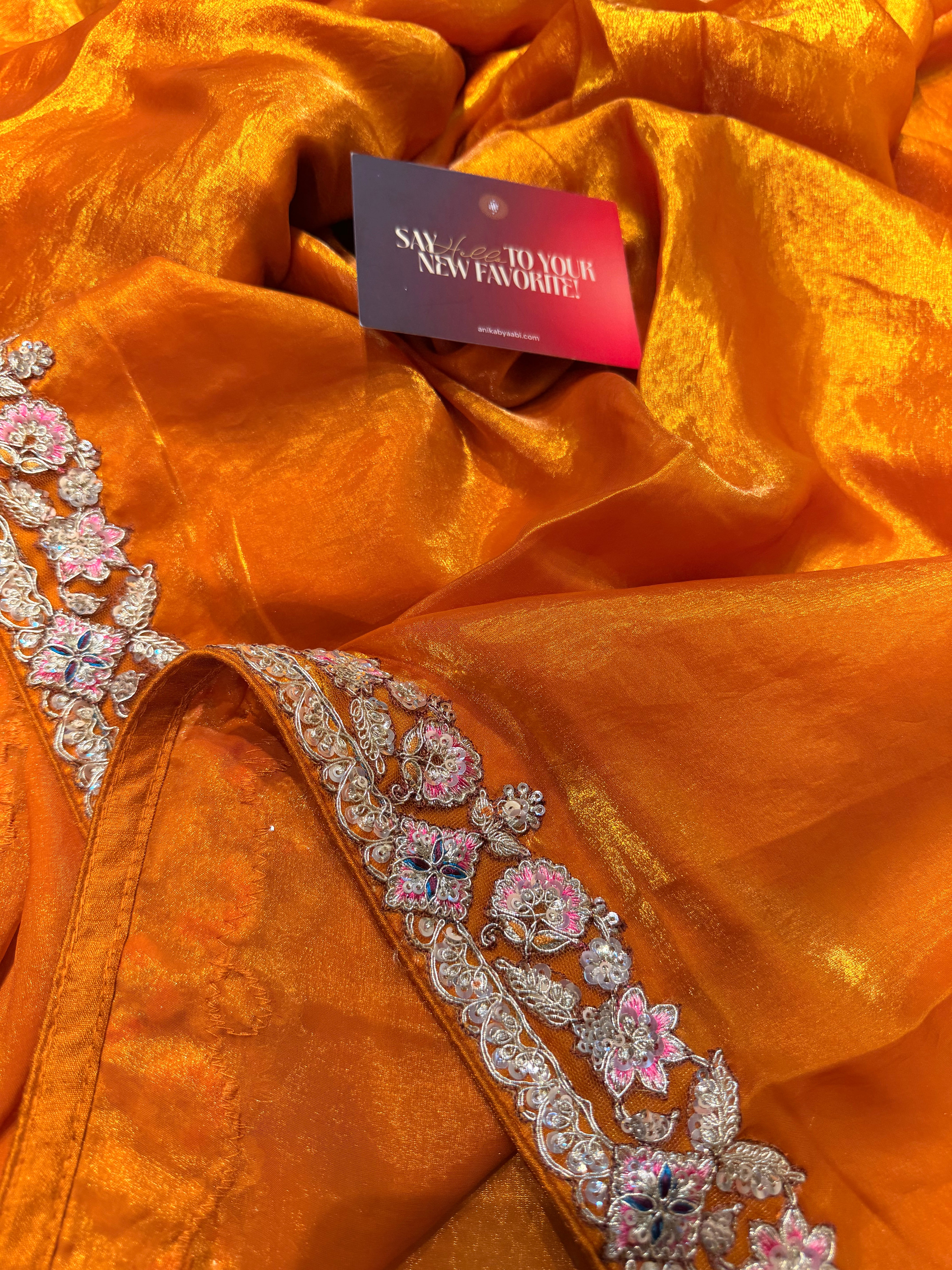 Anika's Dark yellow  Designer Saree -Anaya Festive Edit AA33
