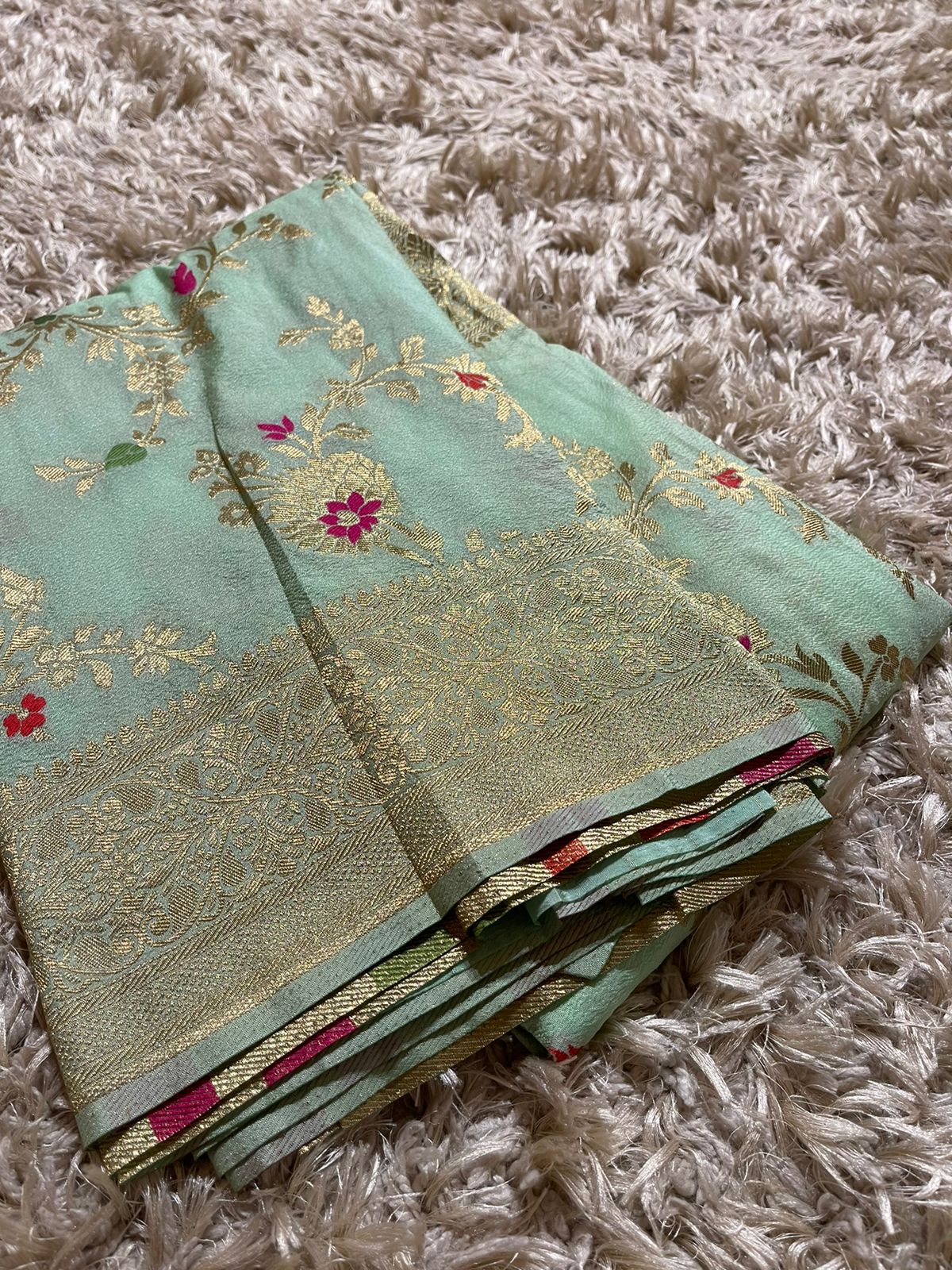 KASI -PASTEL SEA GREEN SAREE