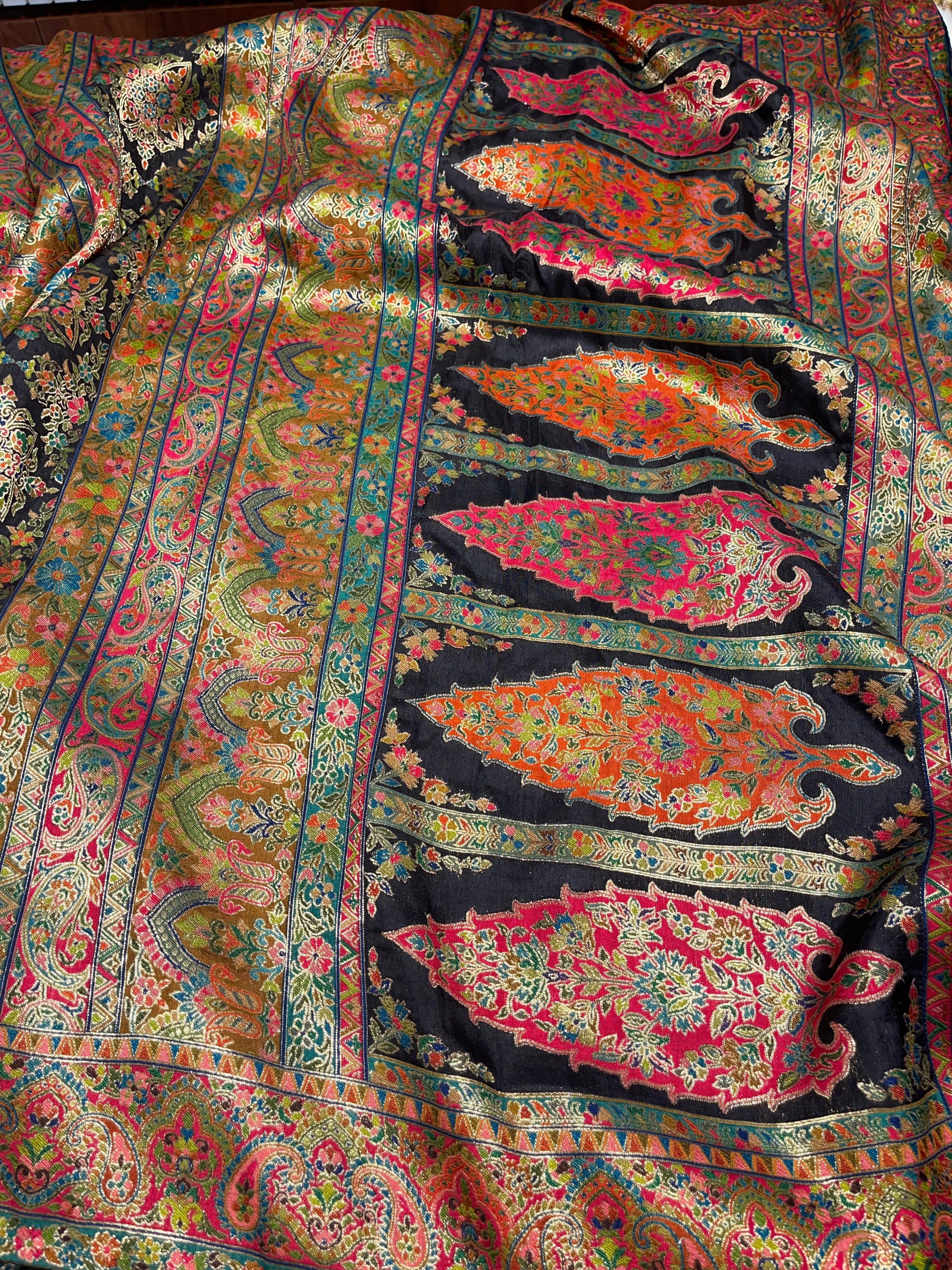 Pashmina silk saree - Black Elegance PS05