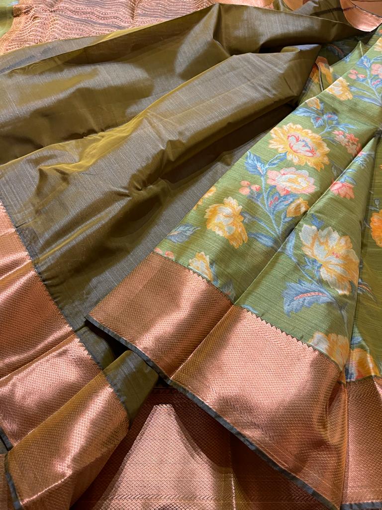 SWAYAMVARAM FLORA- GREEN SAREE