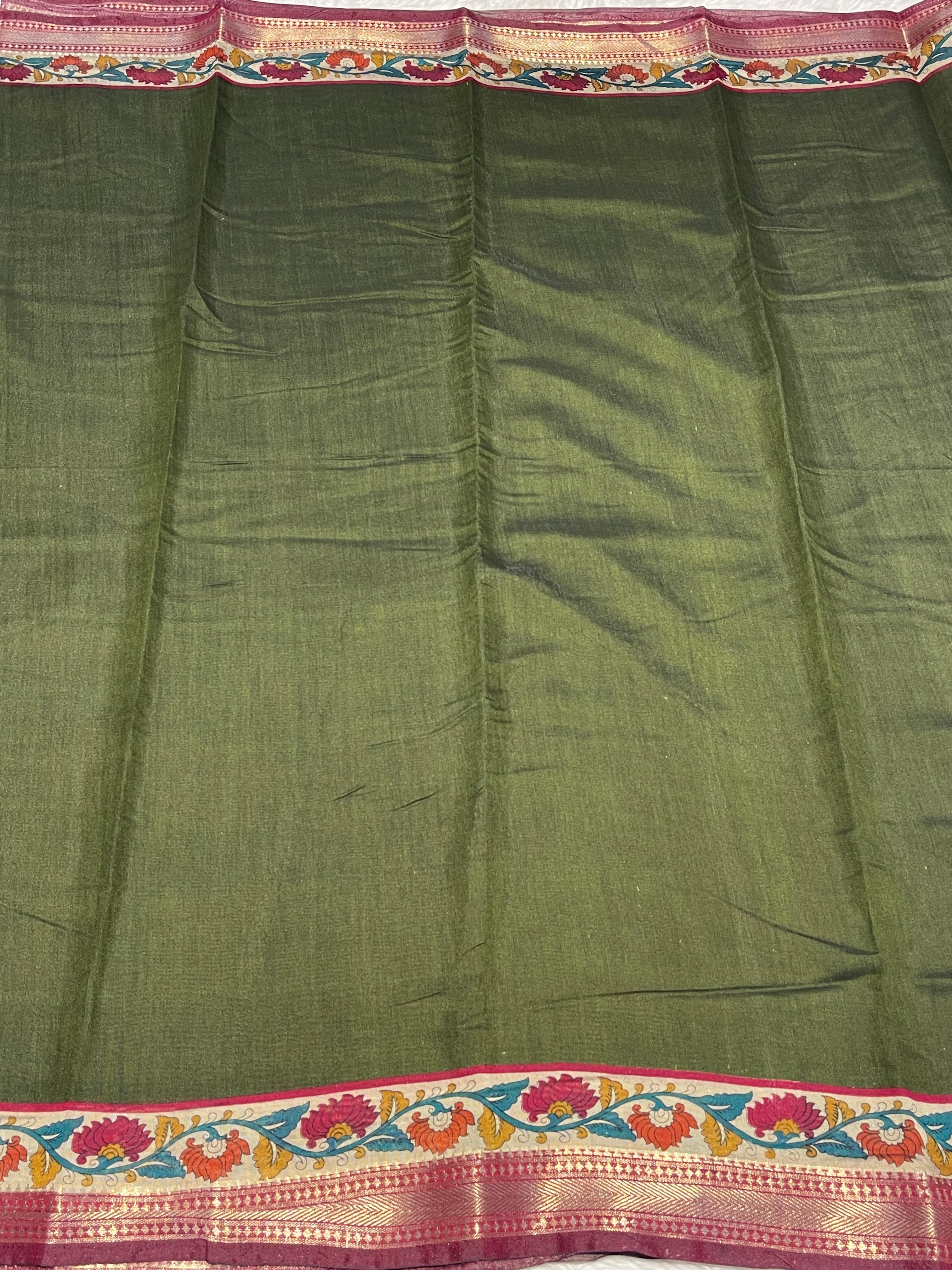 MANGALA - GREEN COTTON SILK SAREE