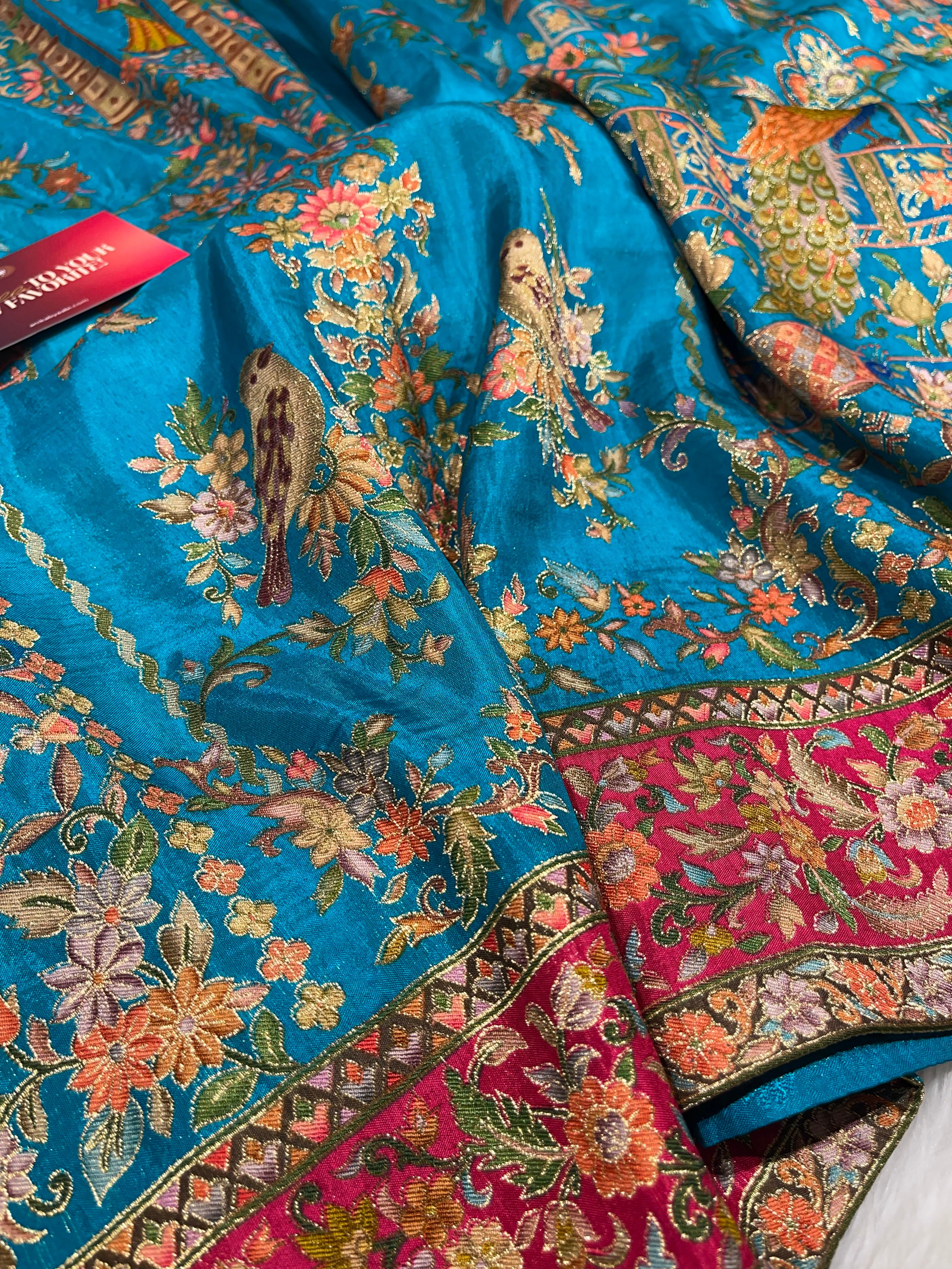 Pashmina silk saree - RAMABLUE PS04
