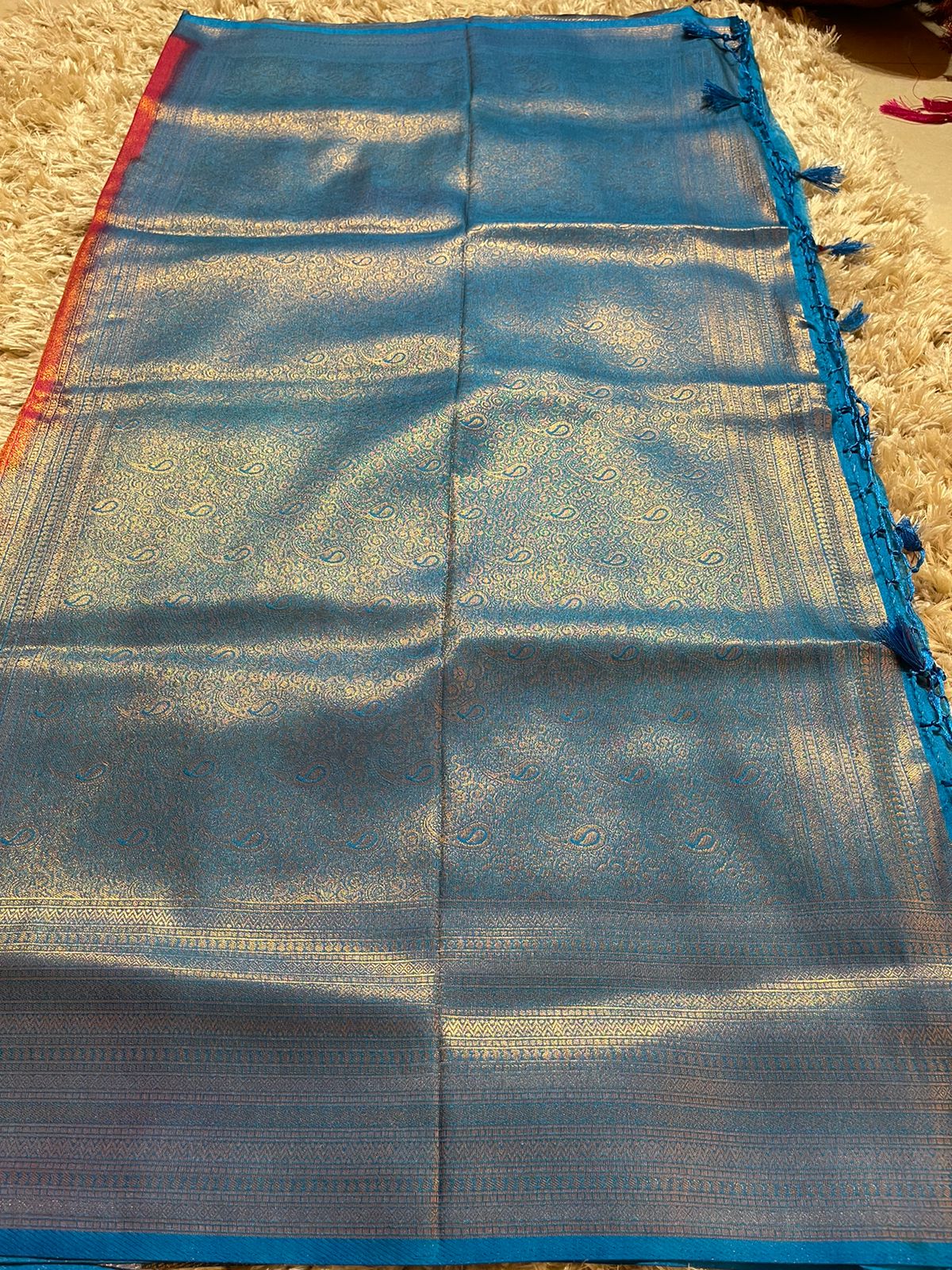 NANGAI-RANI PINK  SKY BLUE SAREE