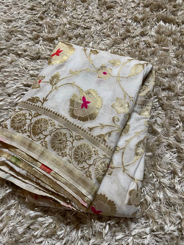 ONAM SERIES - KASI HALF WHITE SAREE