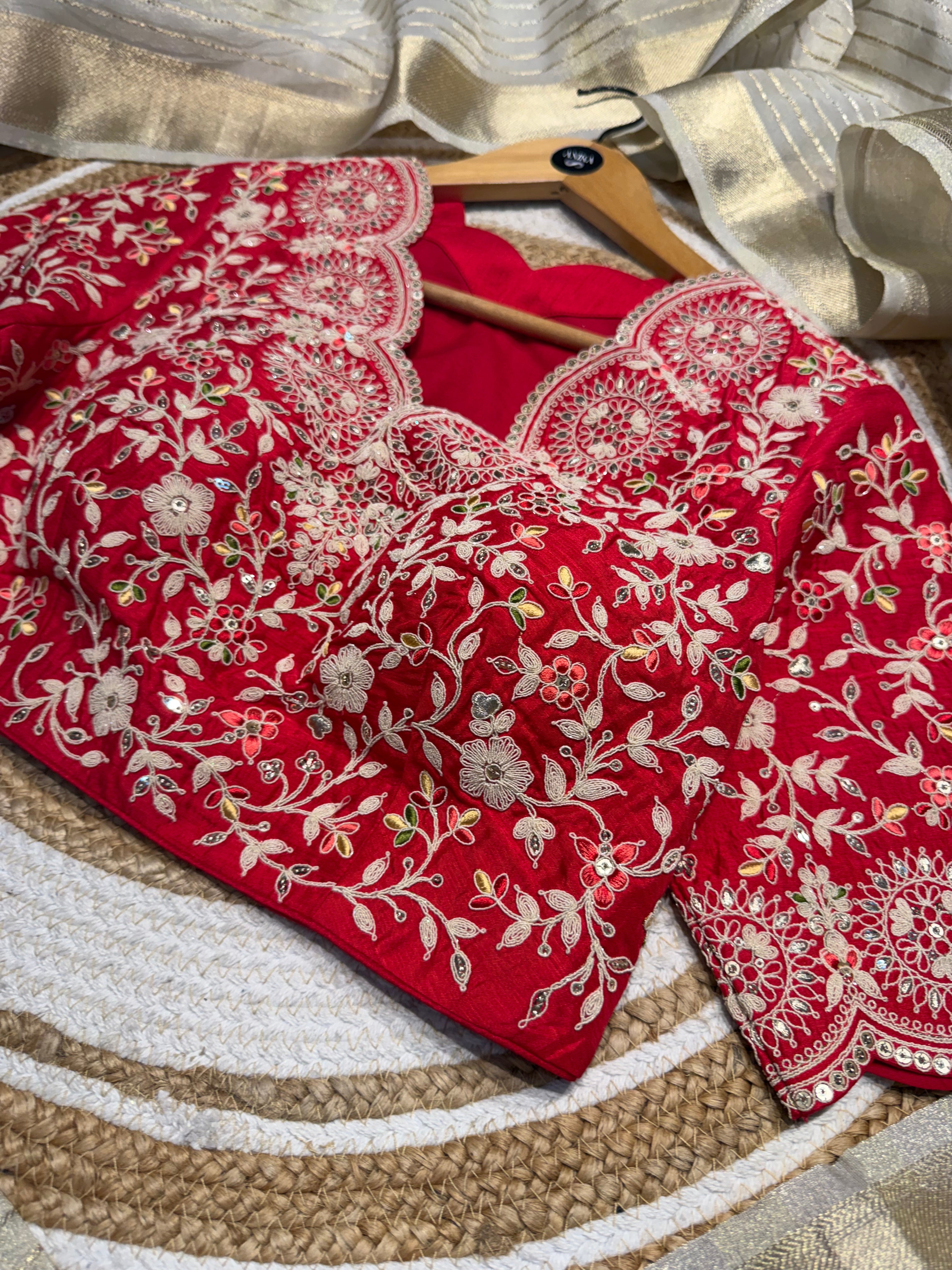 Banarasi Tissue silk with Red Blouse SSB01 - SAKHI