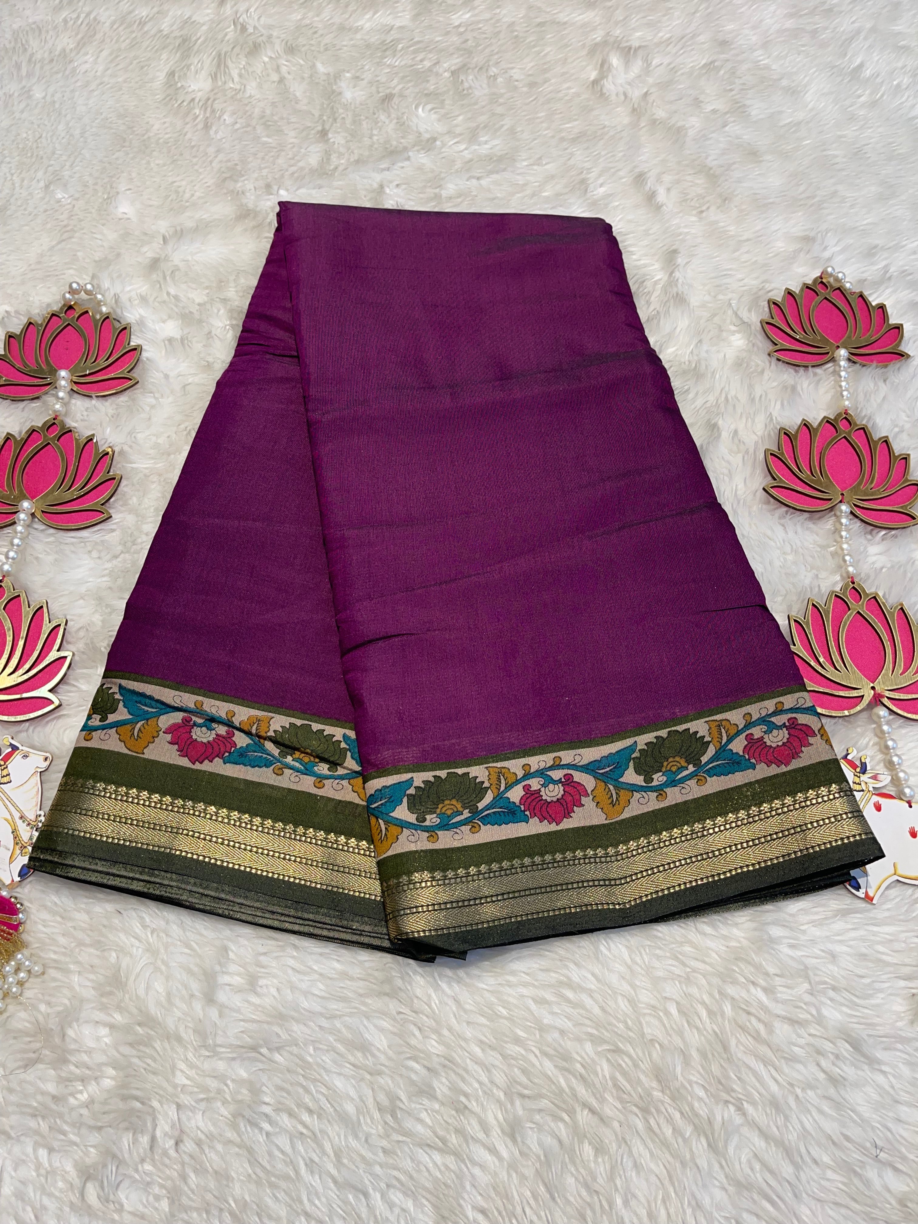 MANGALA - PURPLE COTTON SILK SAREE
