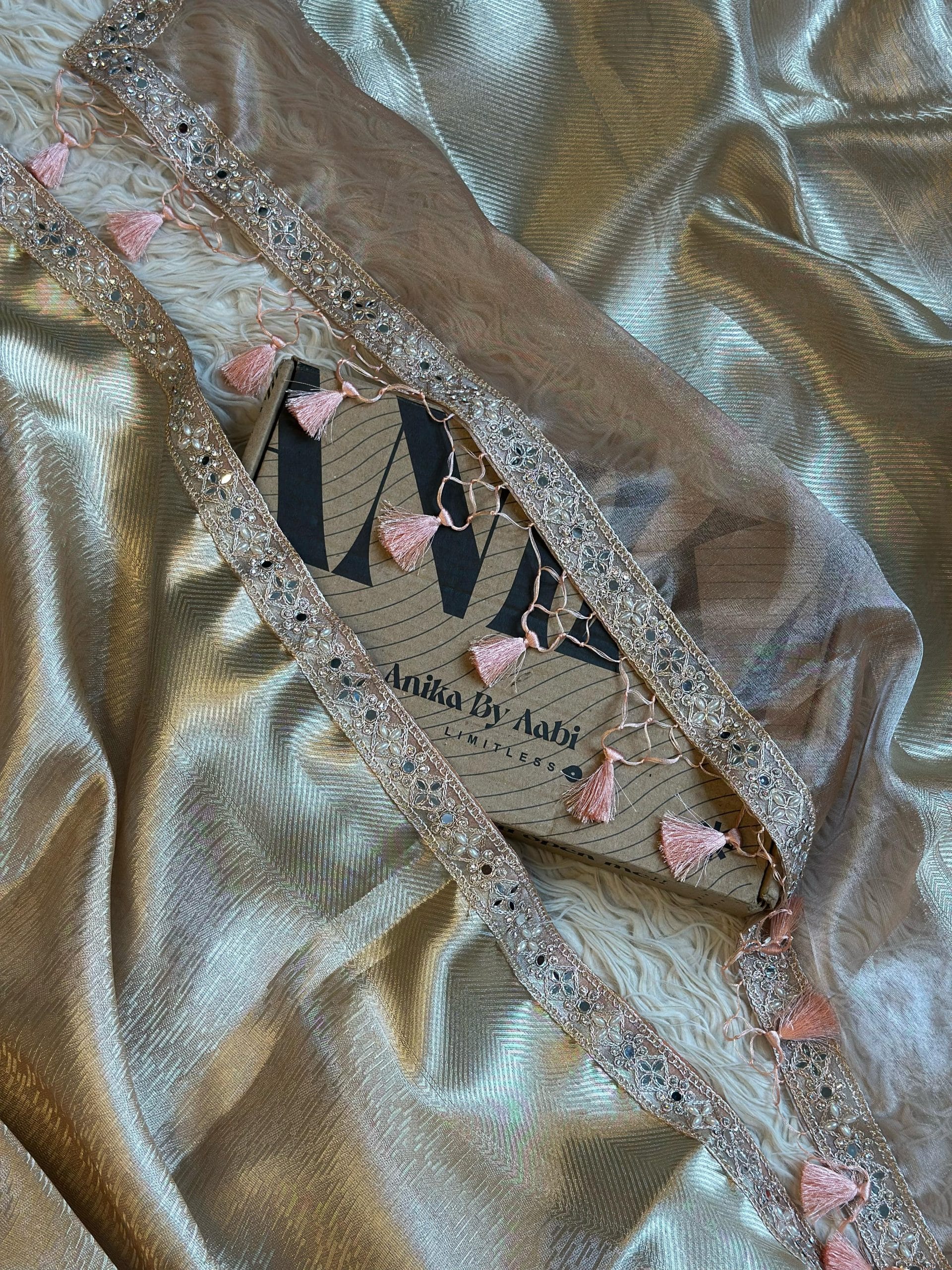 RUSHI-PEACH SAREE