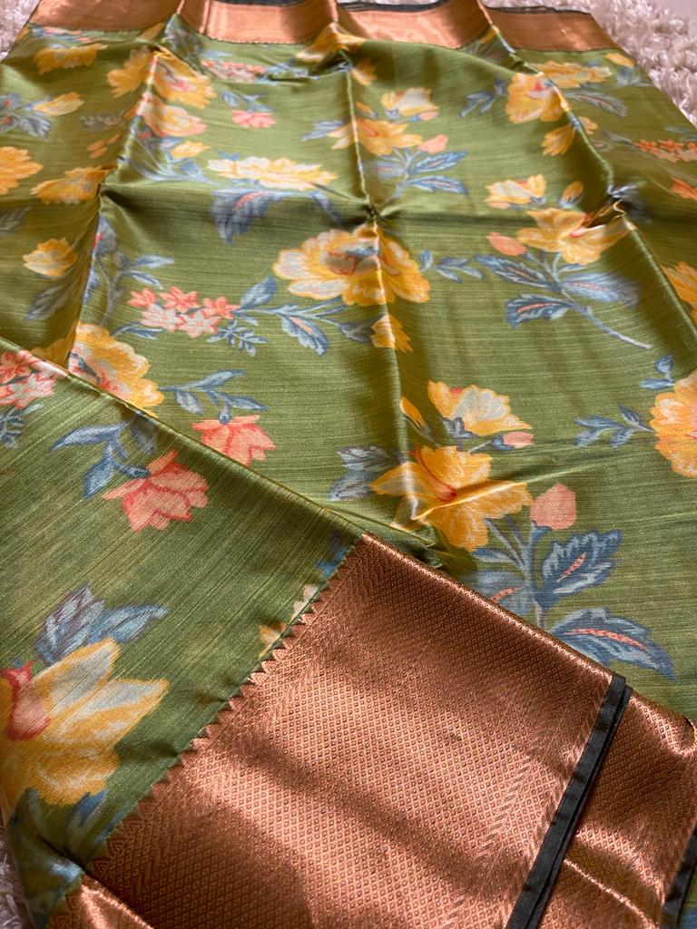 SWAYAMVARAM FLORA- GREEN SAREE