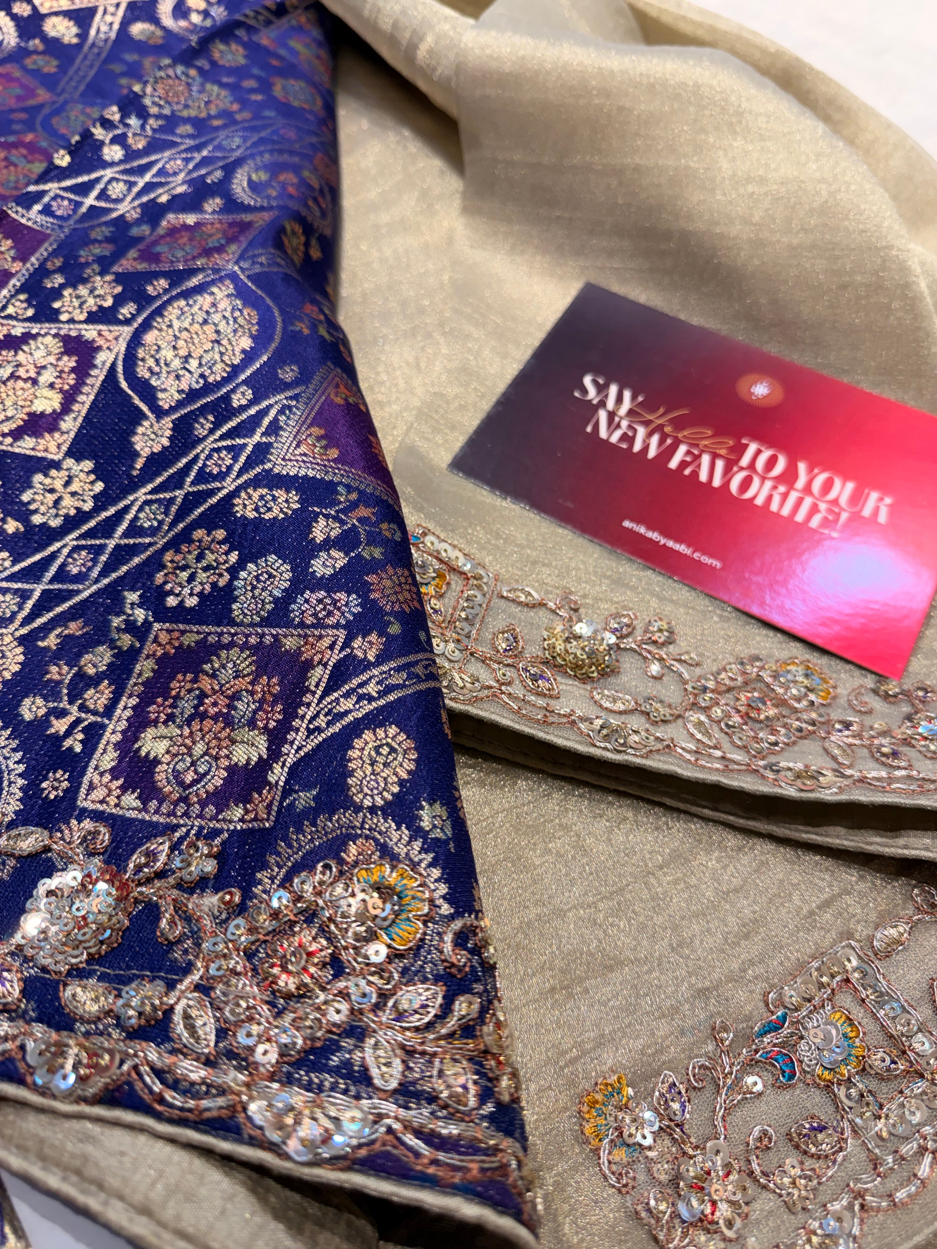 Anika's Beige Designer Saree -Anaya Festive Edit - AA32