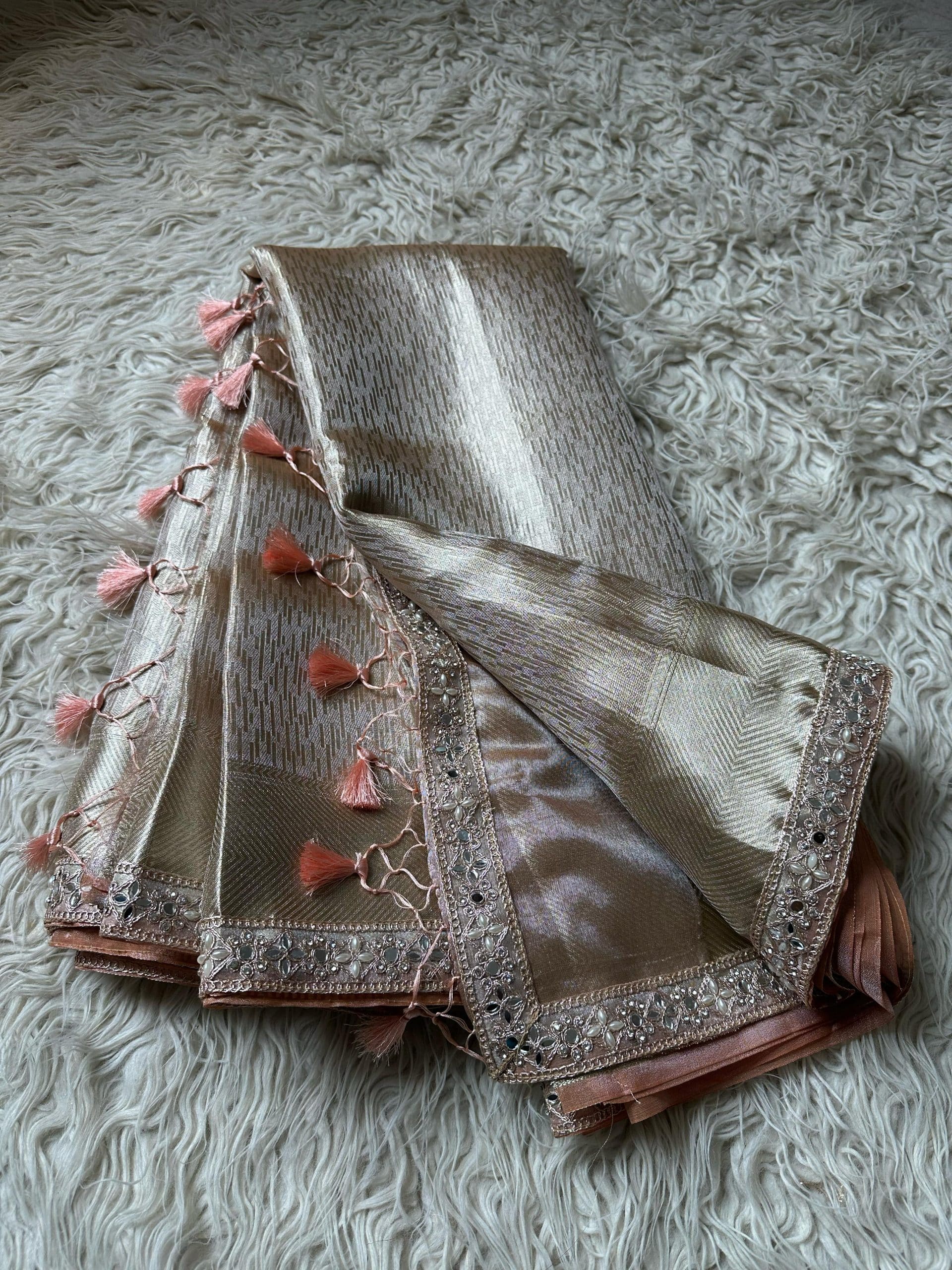 RUSHI-PEACH SAREE