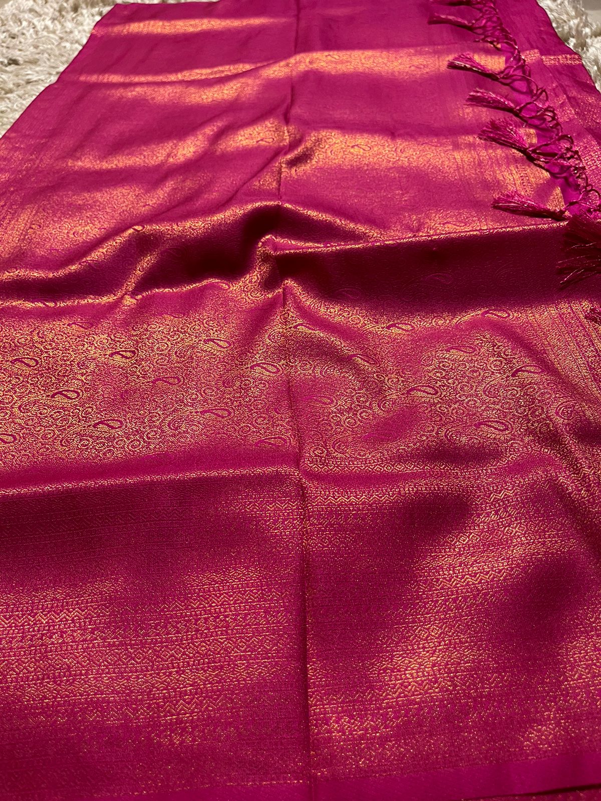 ROYAL AFFAIR-RANI PINK BANARASI BROCADE SILK SAREE
