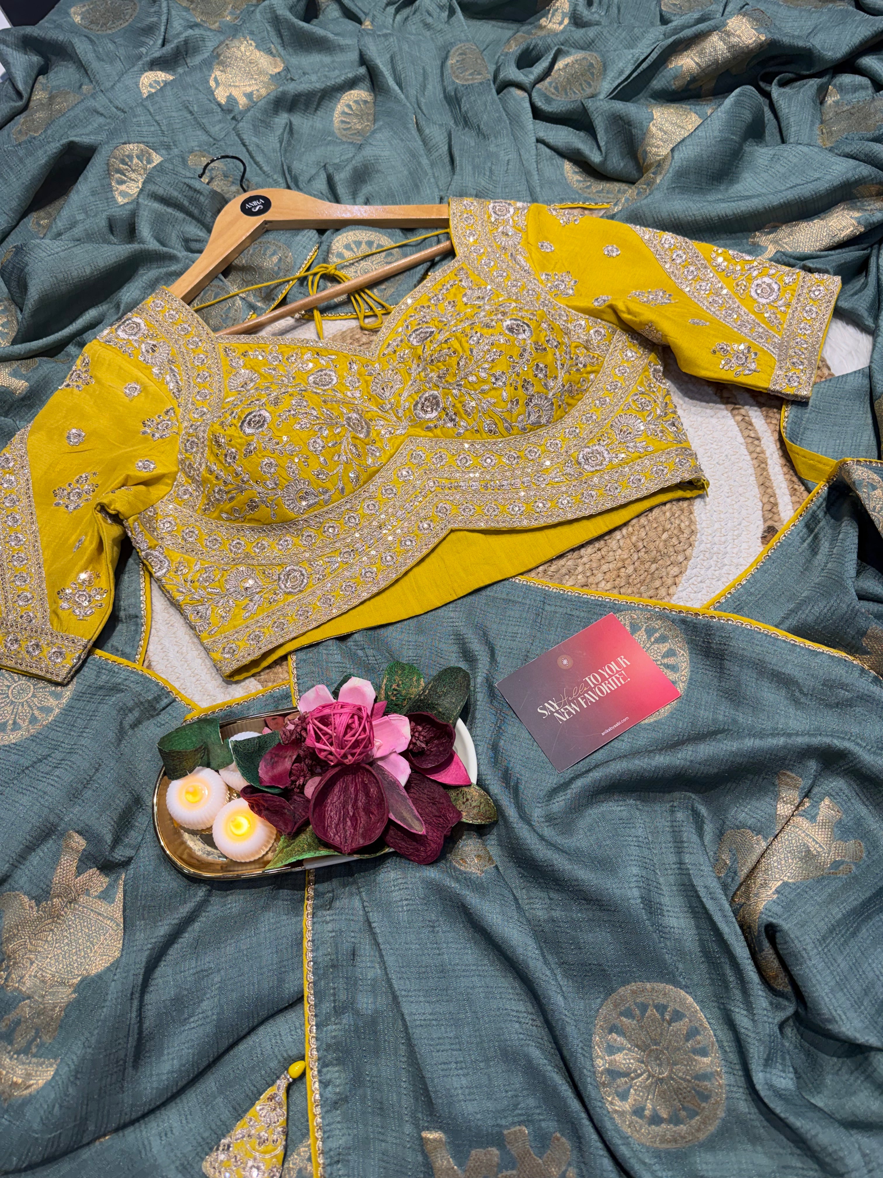 Semi Tussar silk saree SSB02 - SAKHI