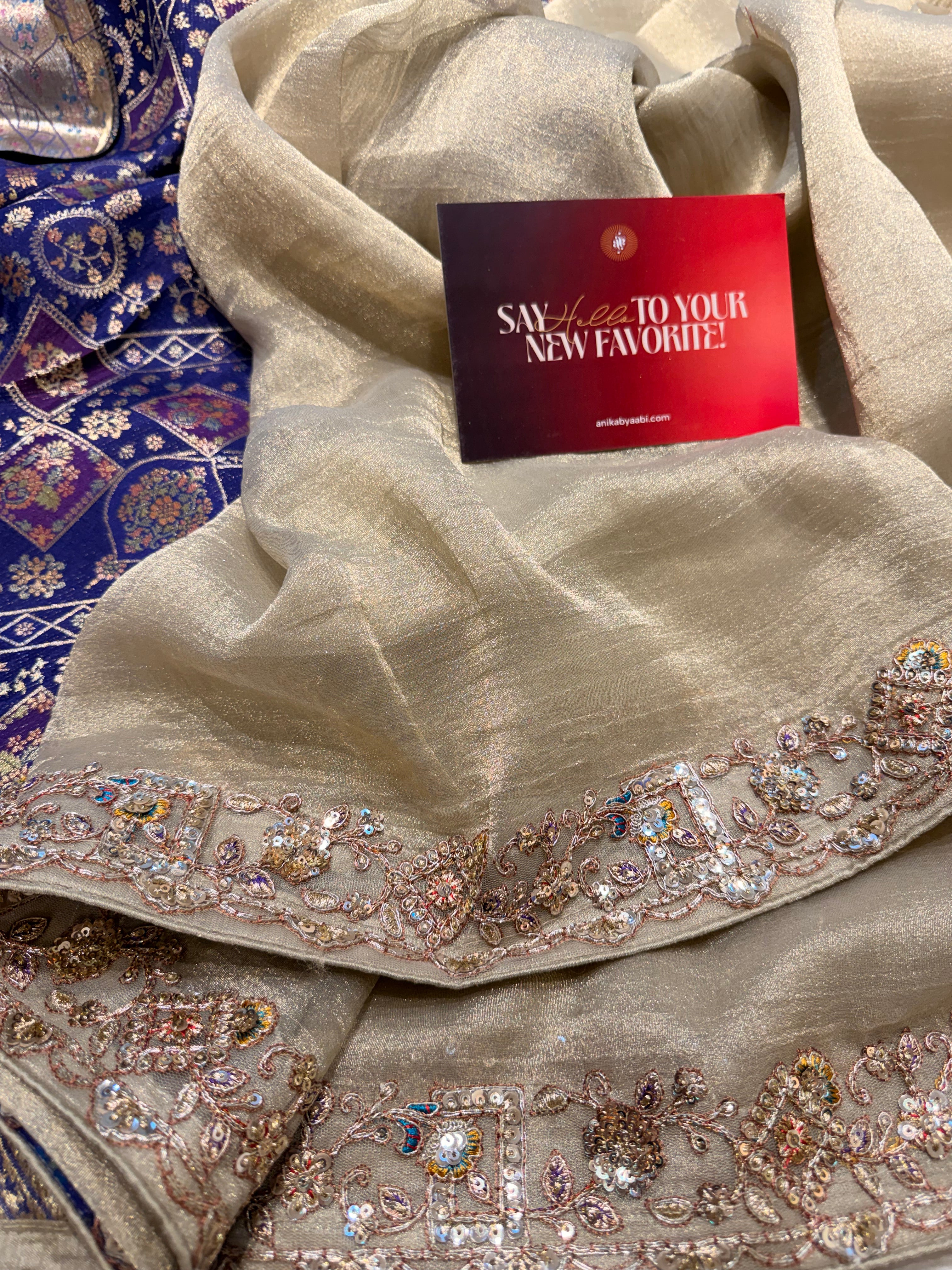 Anika's Beige Designer Saree -Anaya Festive Edit - AA32