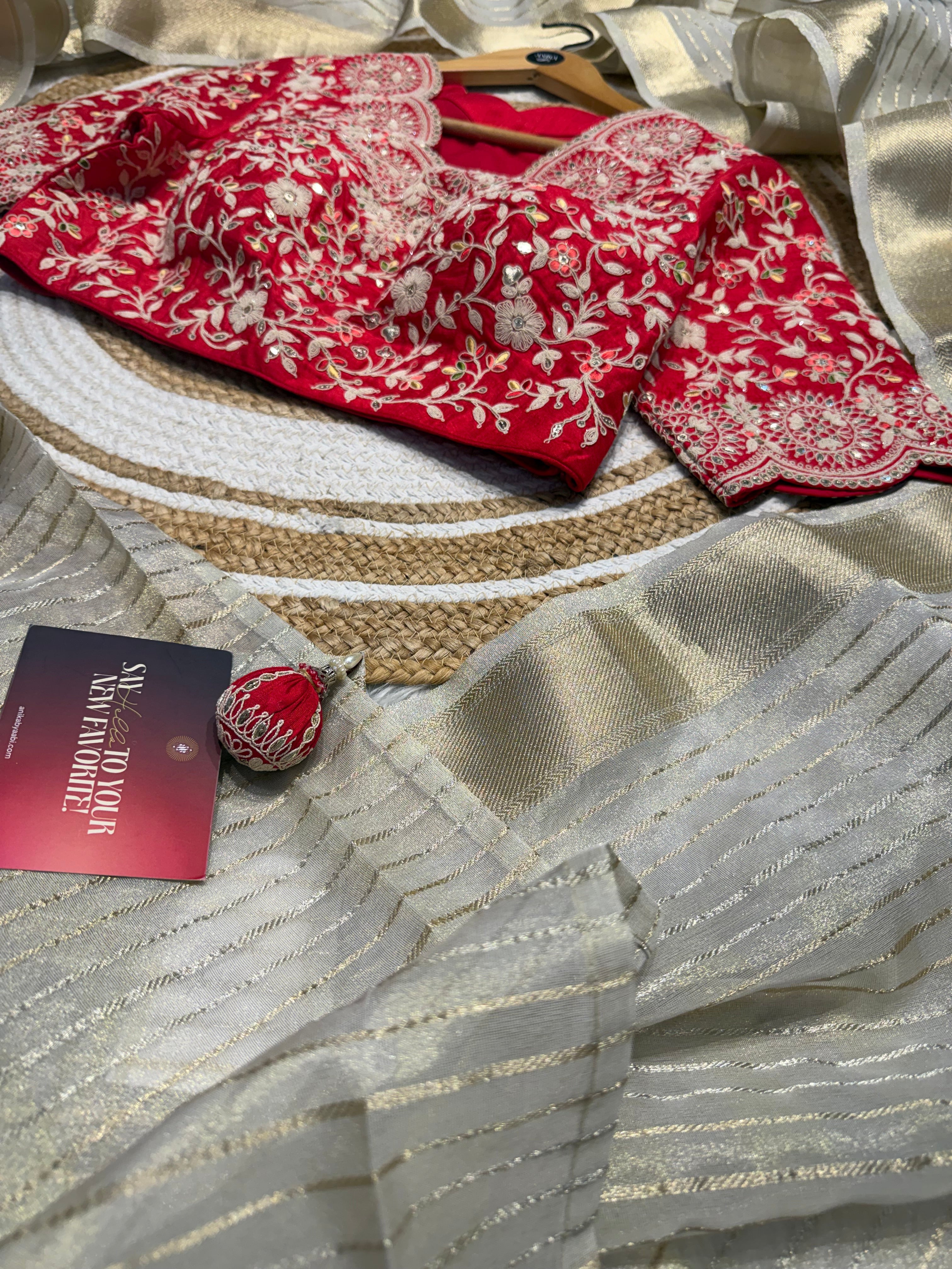 Banarasi Tissue silk with Red Blouse SSB01 - SAKHI