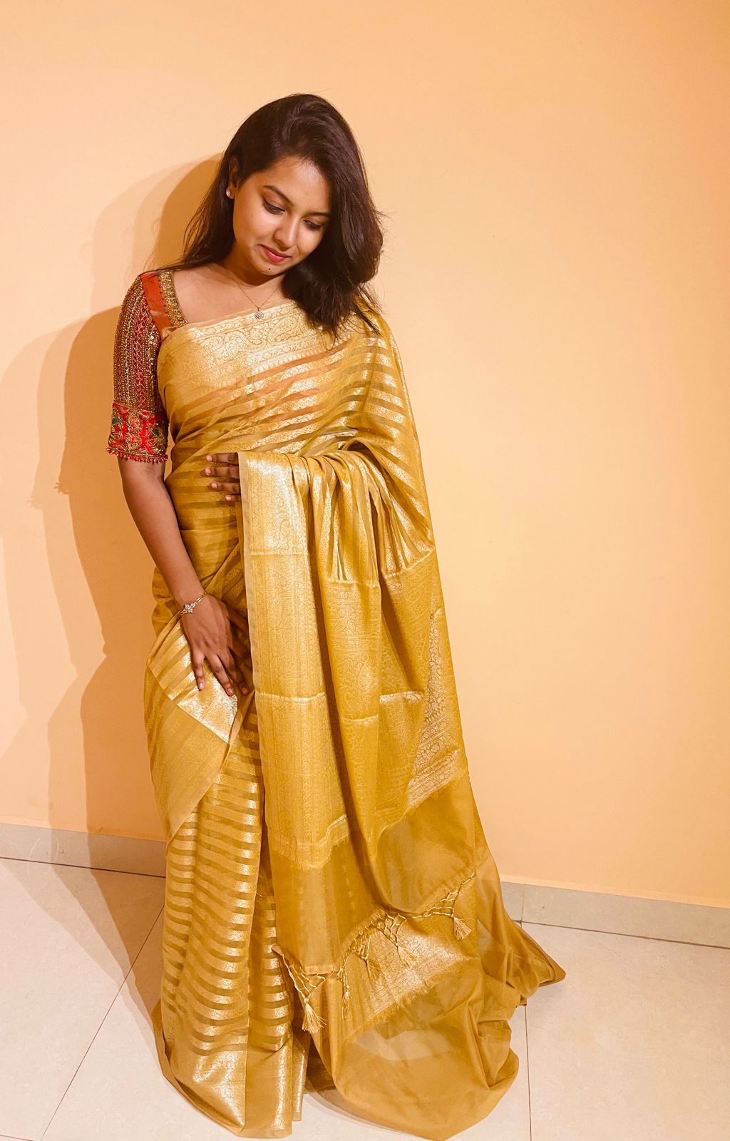 PASTEL GOLD SAREE