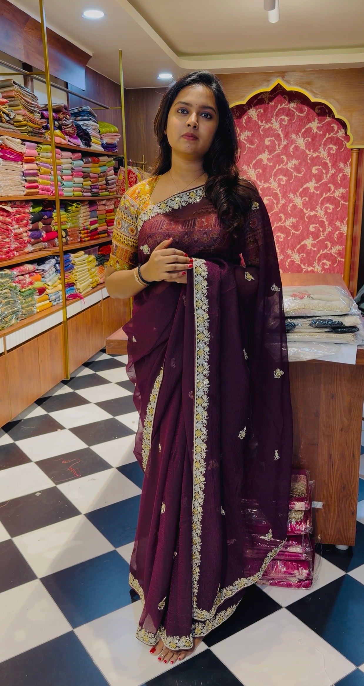 Anika's plum Designer Saree -Anaya Festive Edit A99