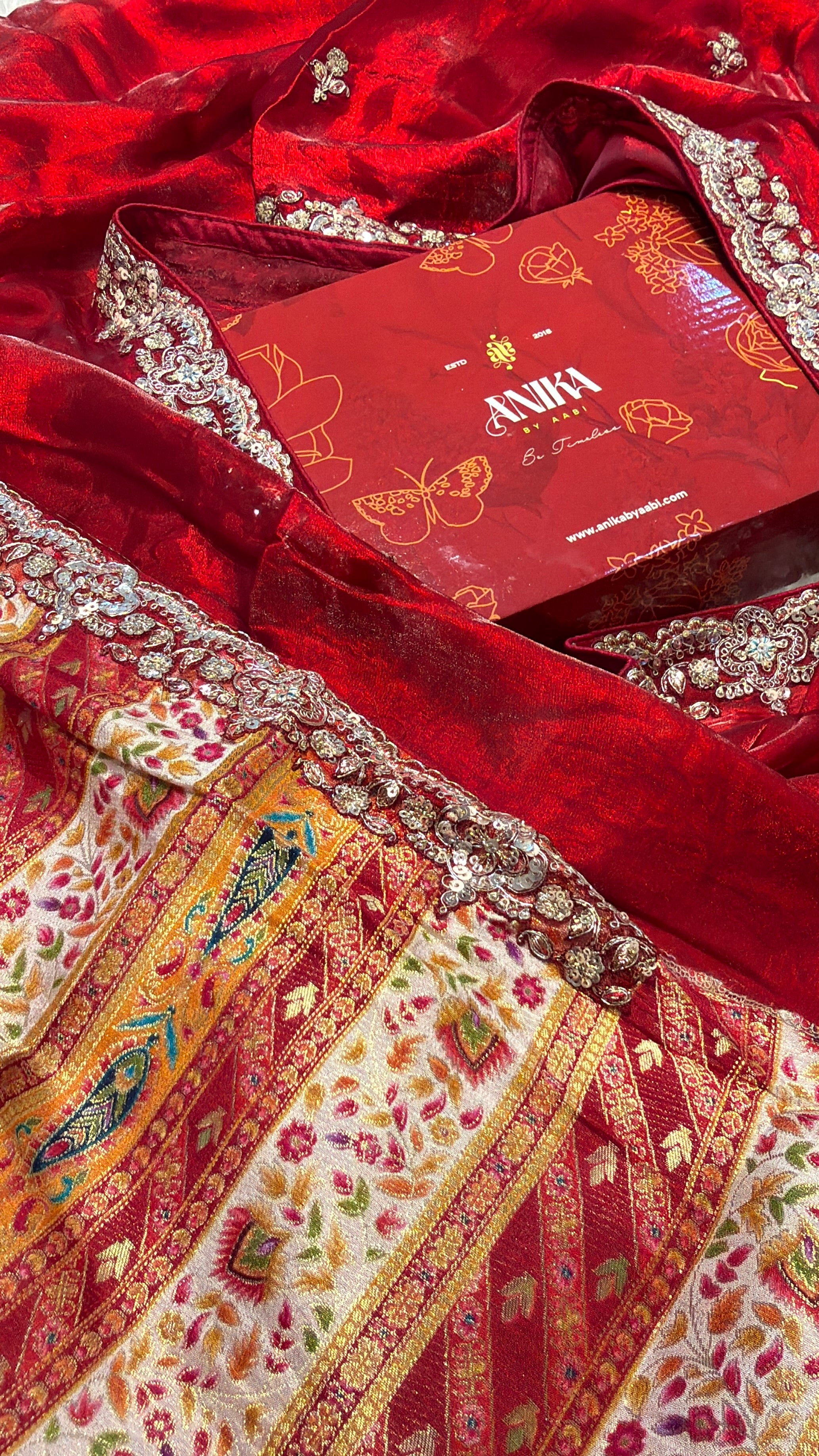 Anika's Red plum Designer Saree -Anaya Festive Edit - AA36