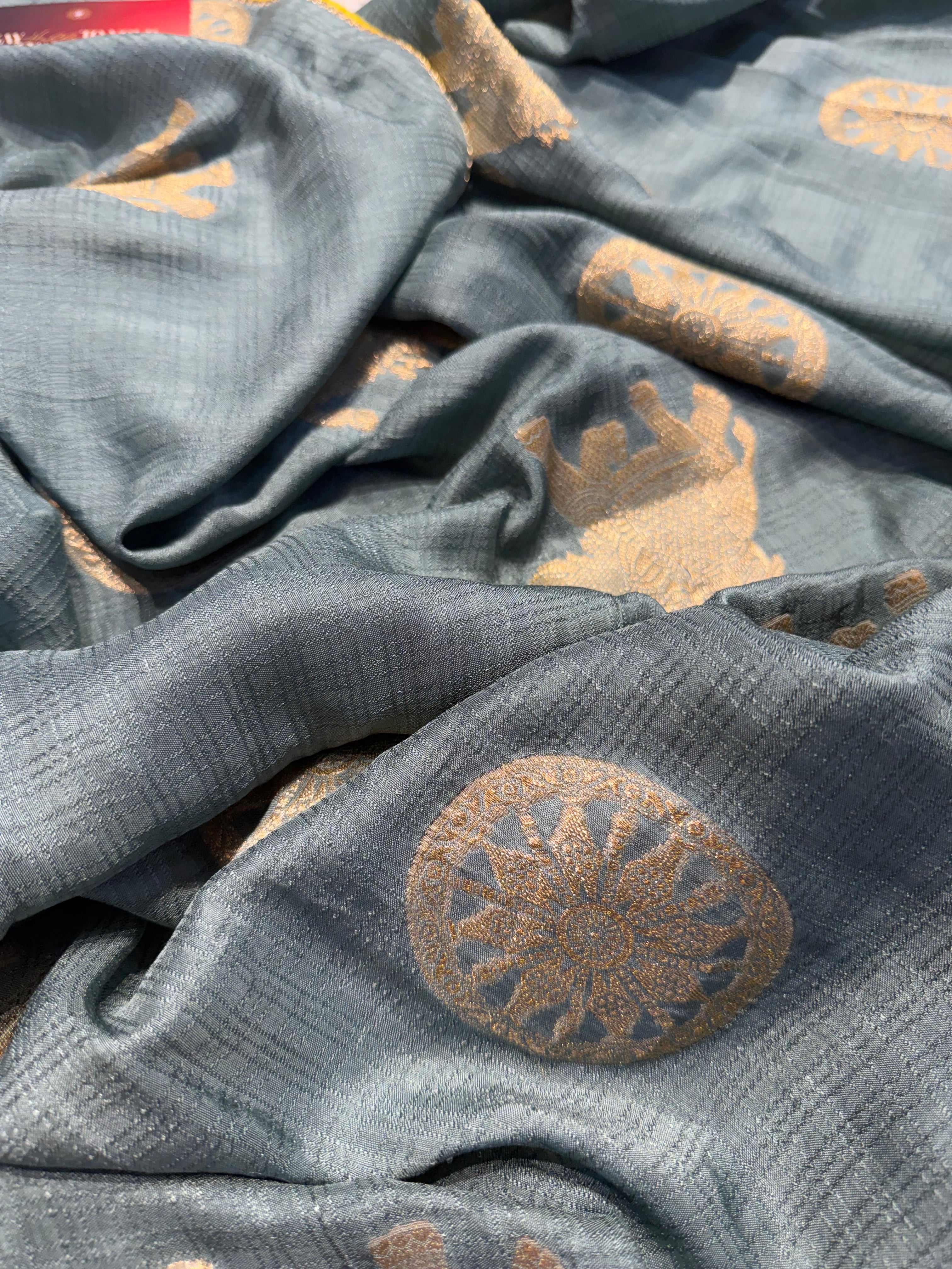 Semi Tussar silk saree SSB02 - SAKHI