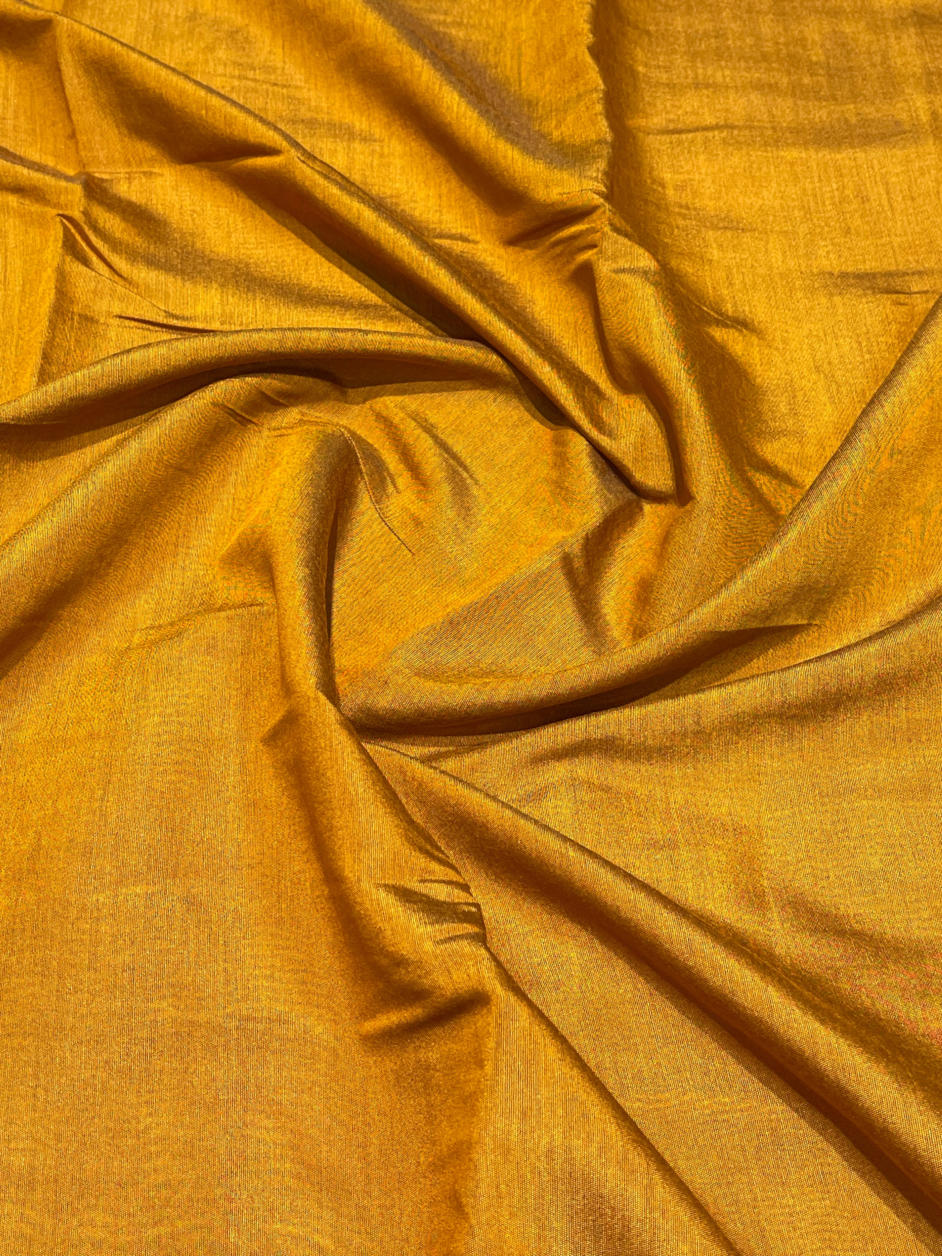 MANGALA - MUSTARD YELLOW COTTON SILK SAREEM