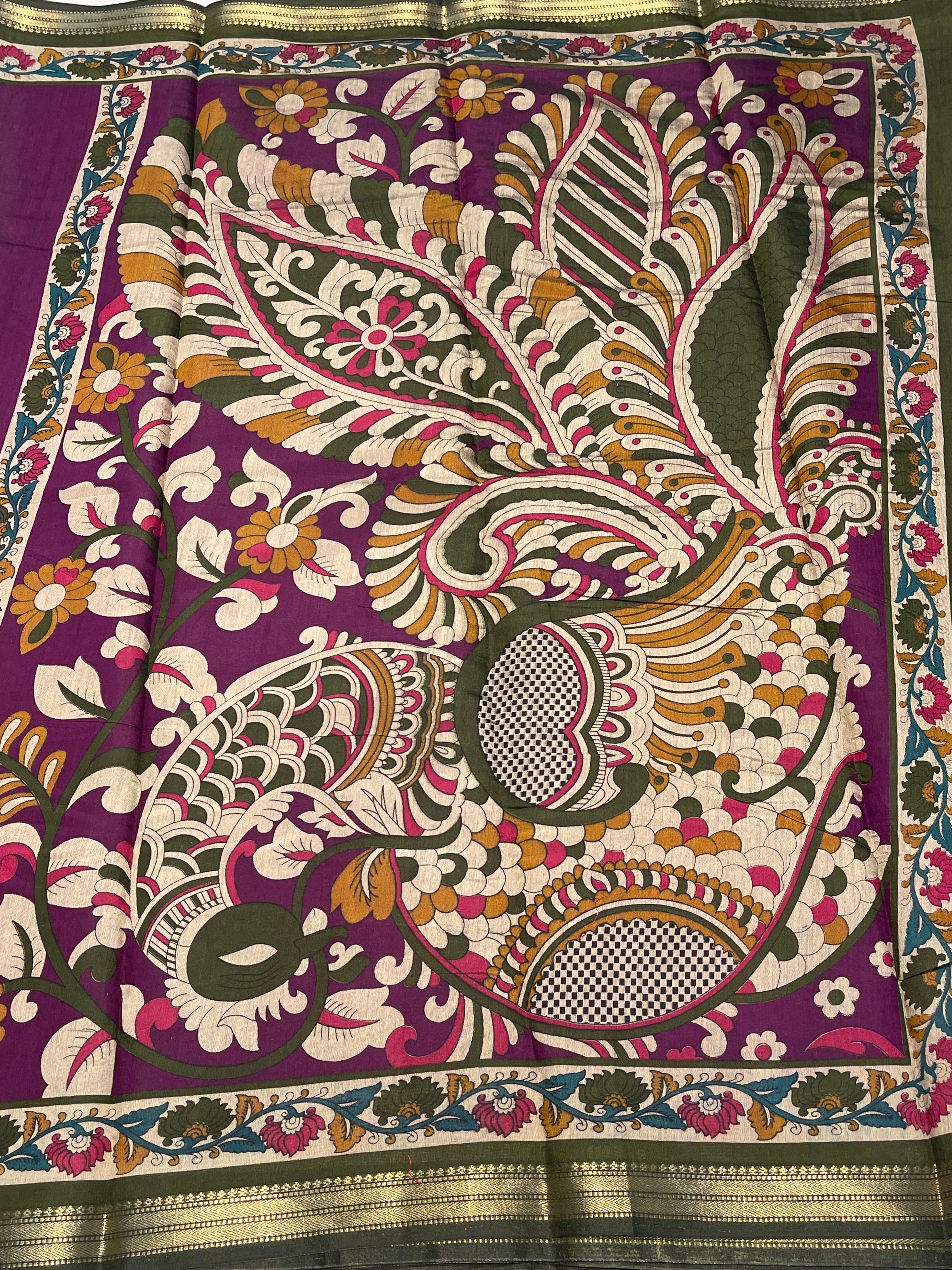 MANGALA - PURPLE COTTON SILK SAREE