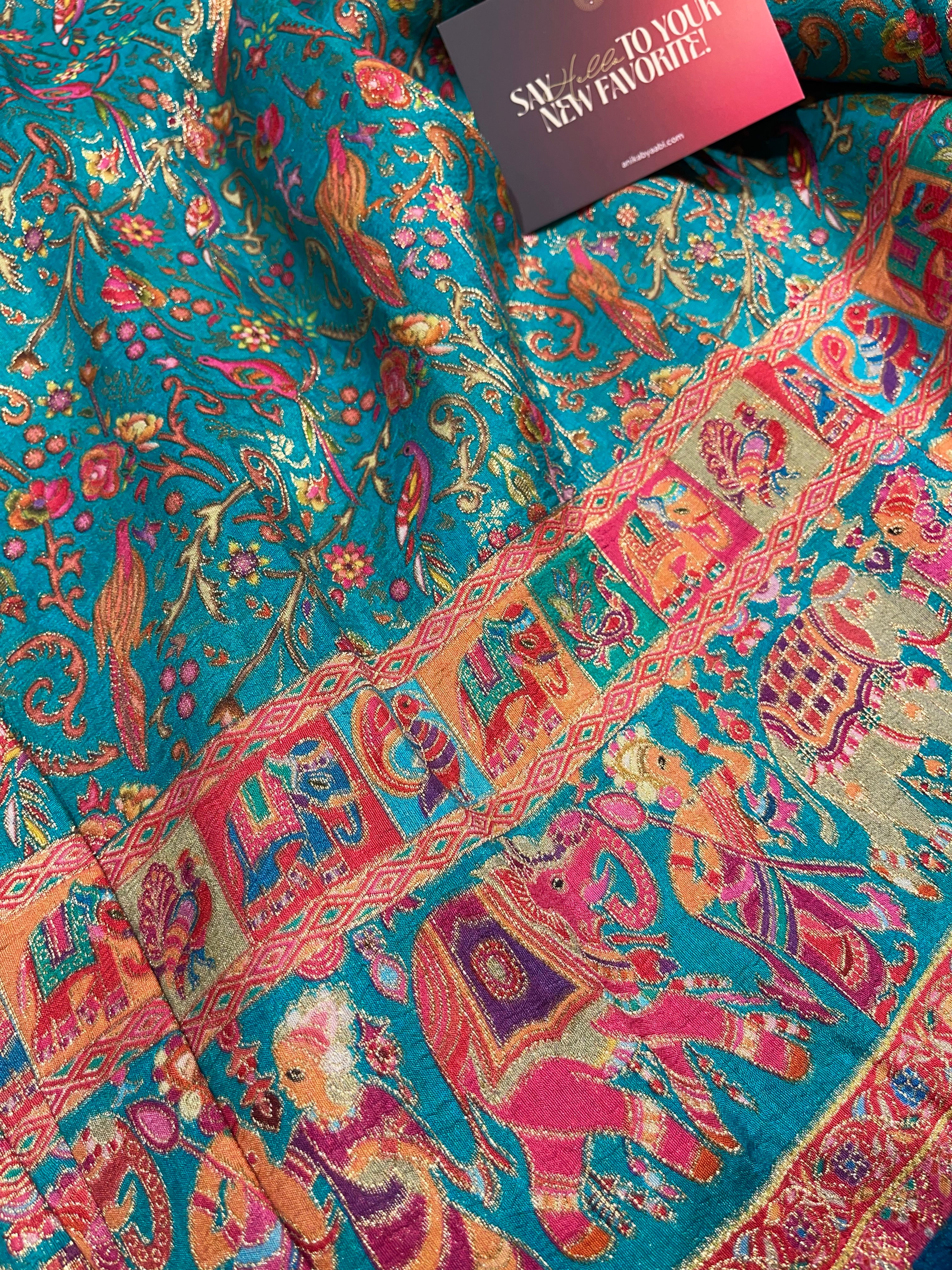 Pashmina Pure Munga silk saree - RAMABLUE