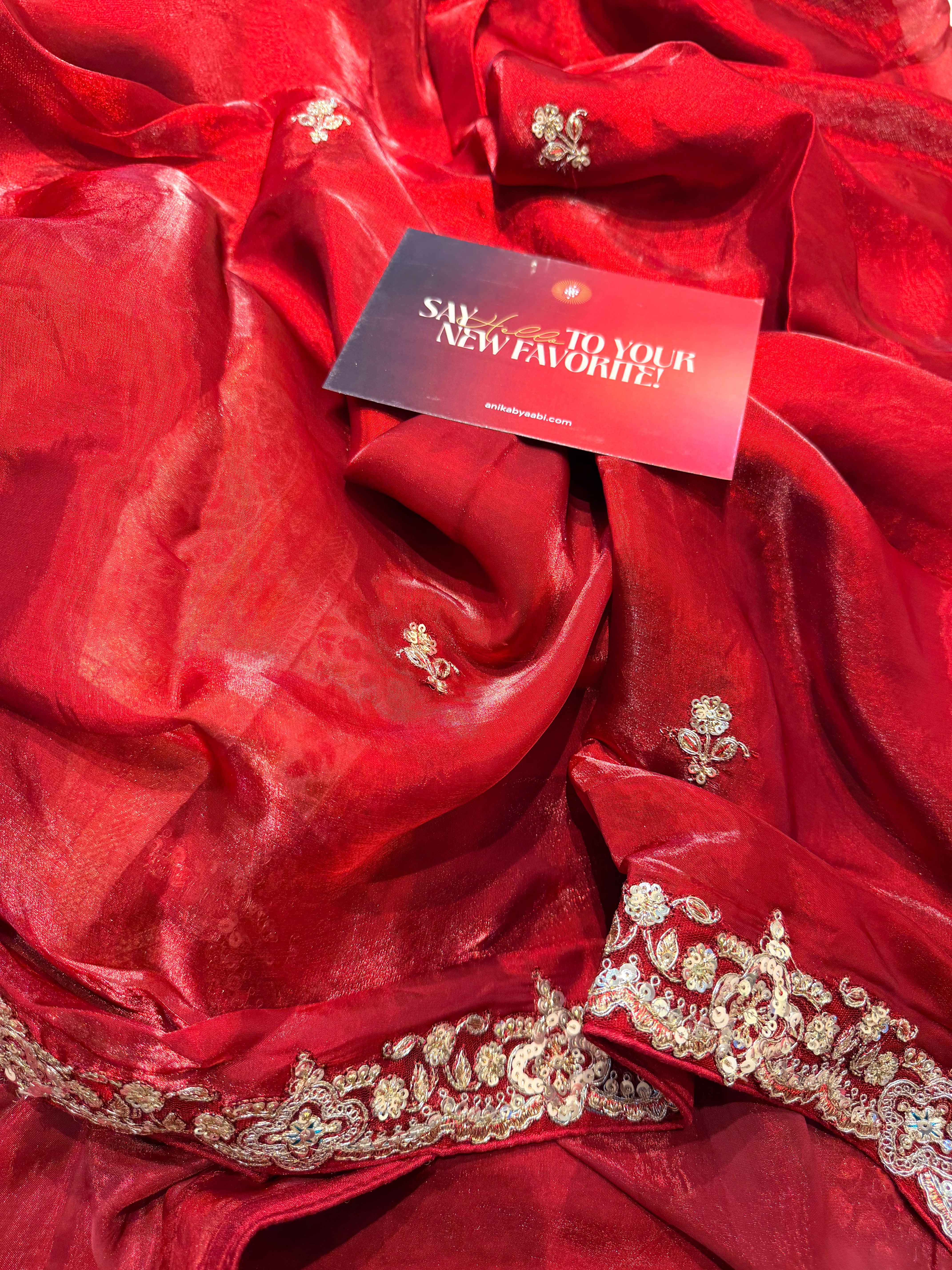 Anika's Red plum Designer Saree -Anaya Festive Edit - AA36