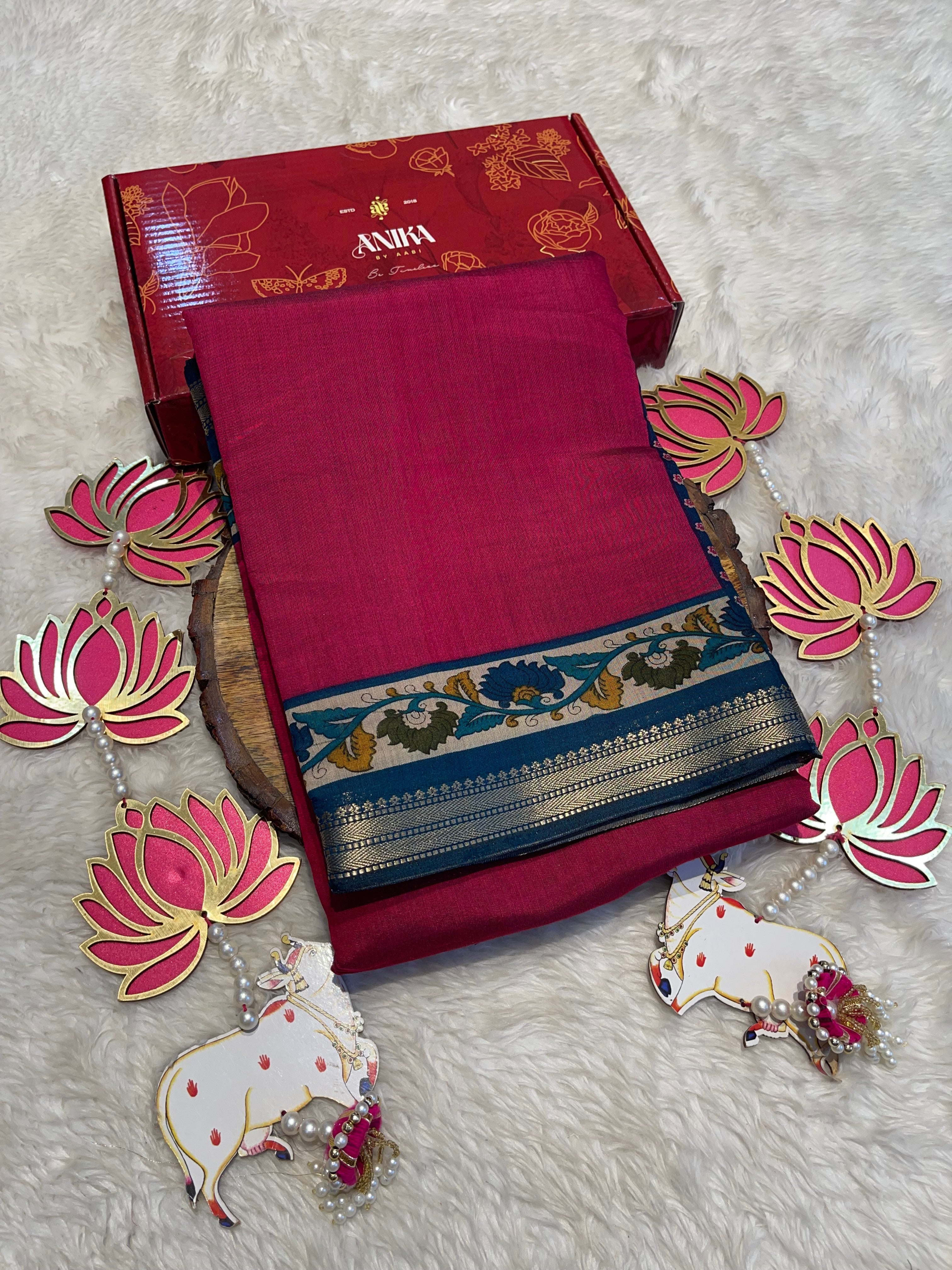 MANGALA - PINK COTTON SILK SAREE