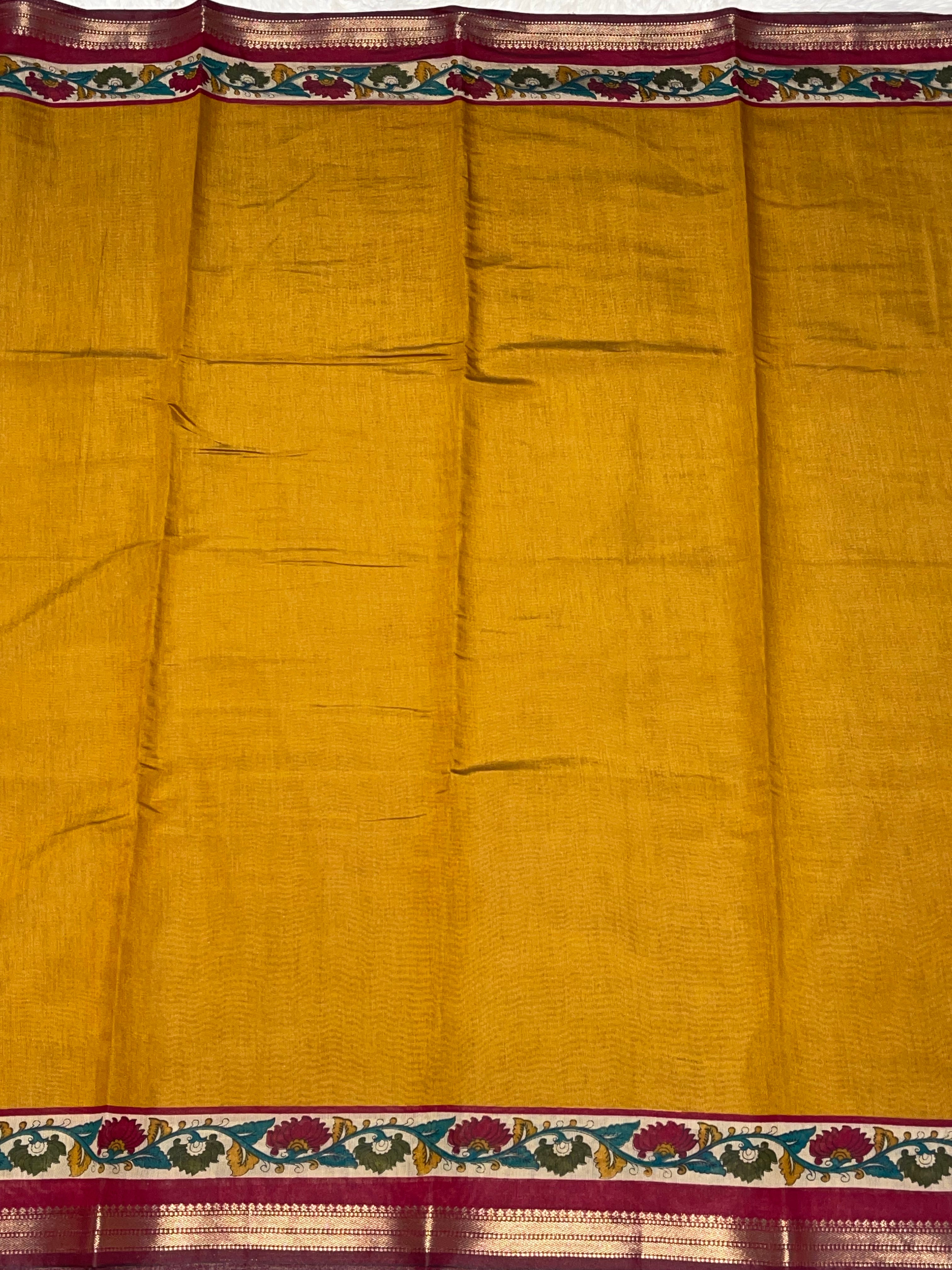 MANGALA - MUSTARD YELLOW COTTON SILK SAREEM