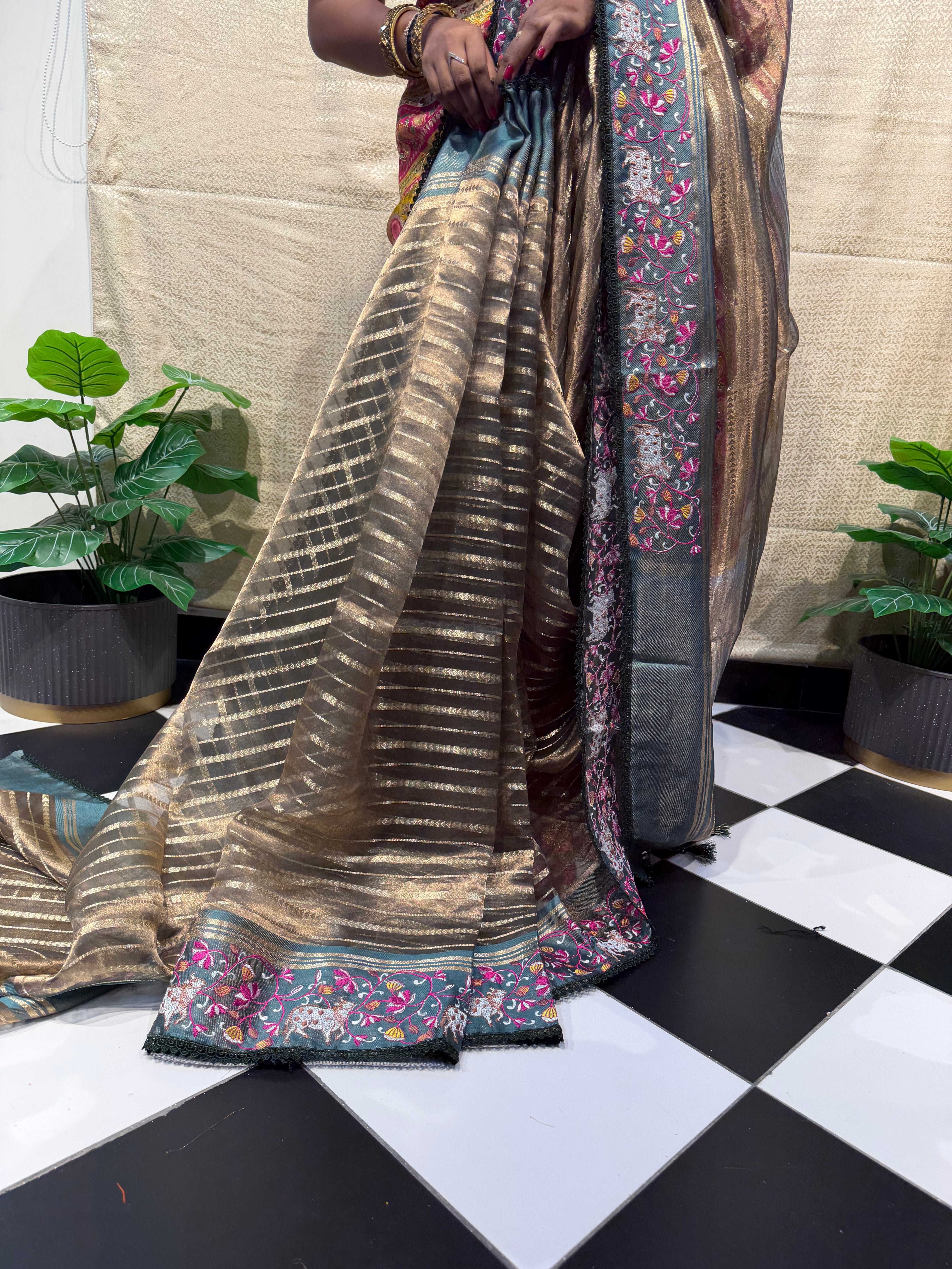 Kalki Pichwai - Pure Banarasi Tissue silk saree KP03