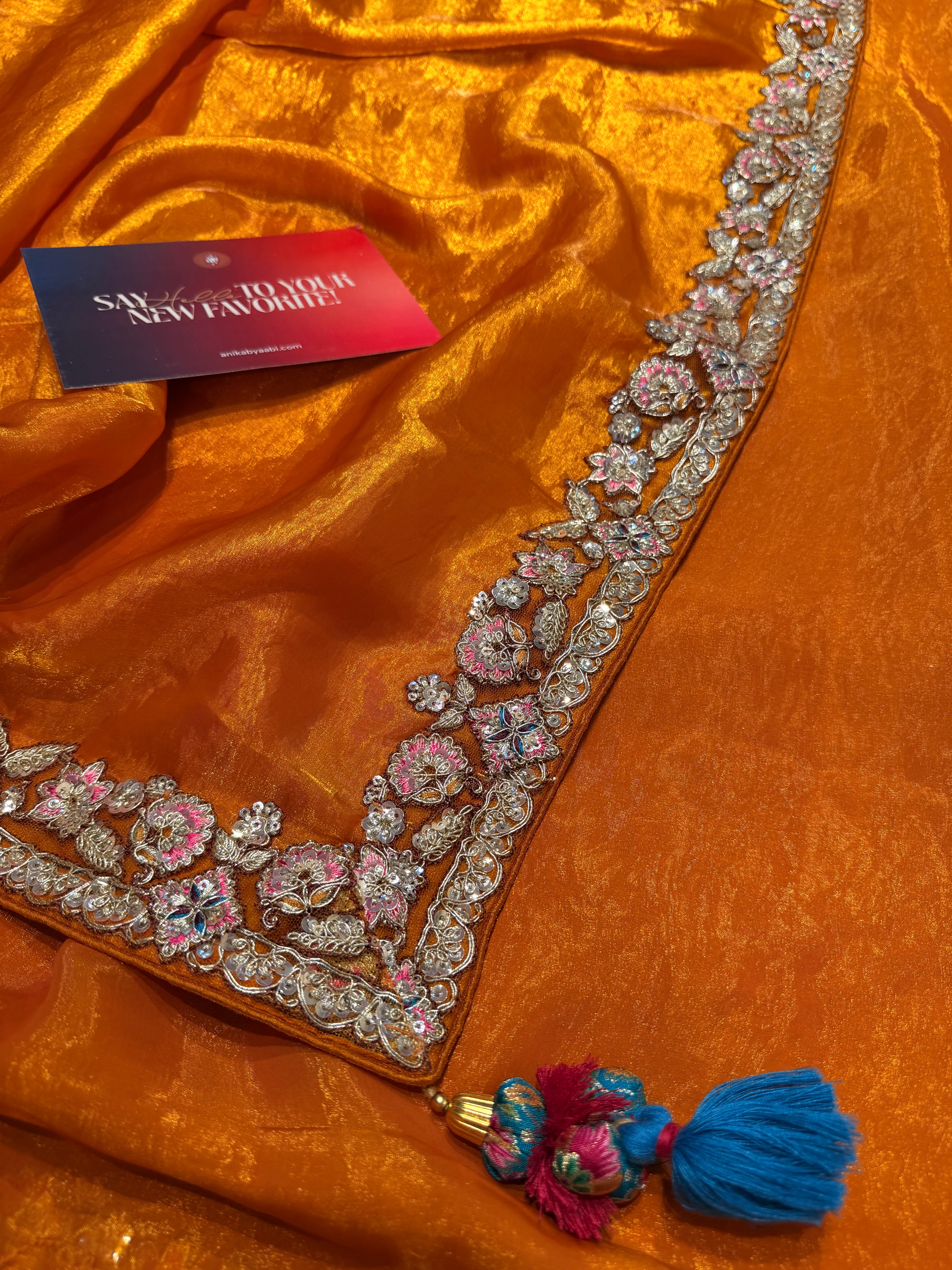 Anika's Dark yellow  Designer Saree -Anaya Festive Edit AA33