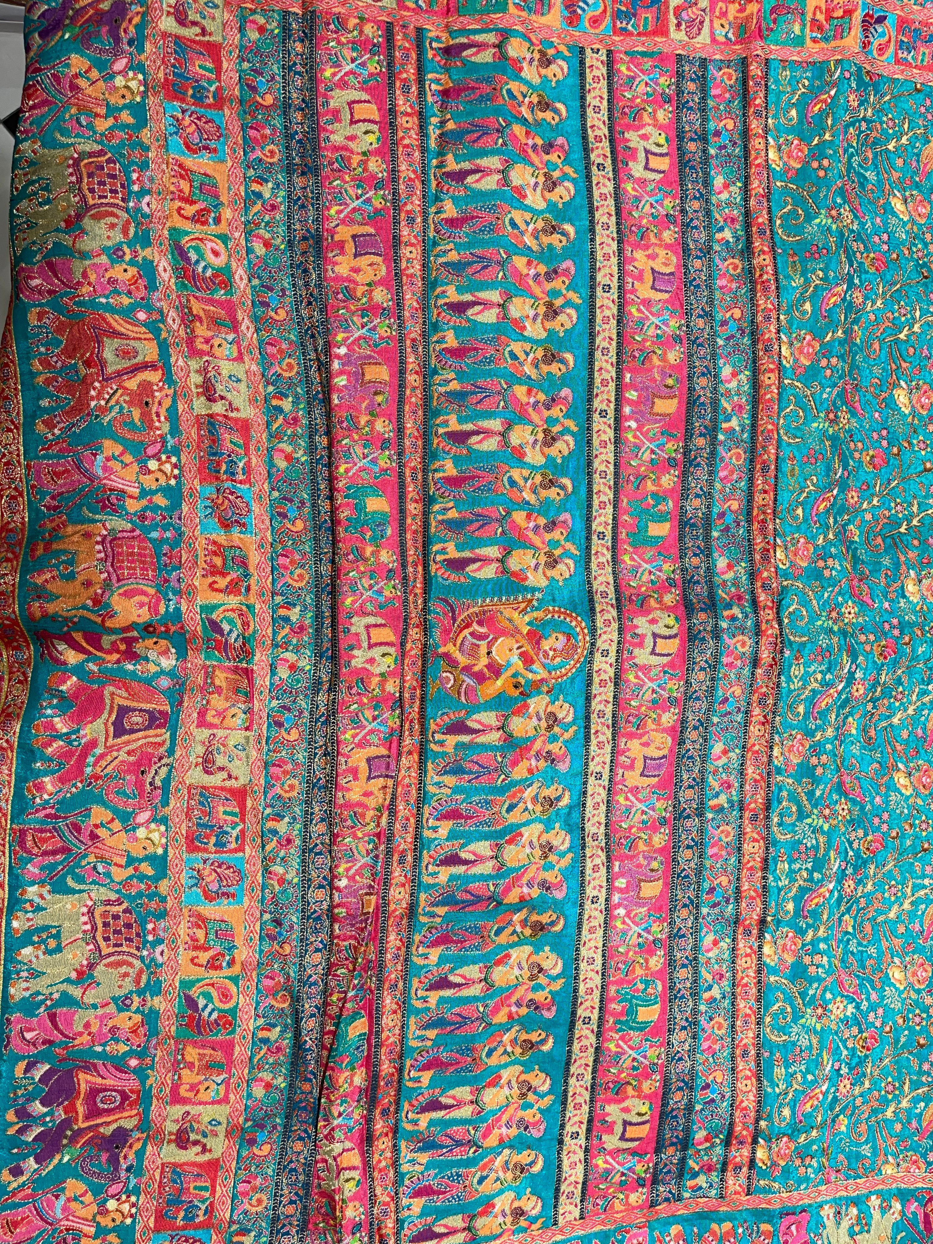 Pashmina Pure Munga silk saree - RAMABLUE