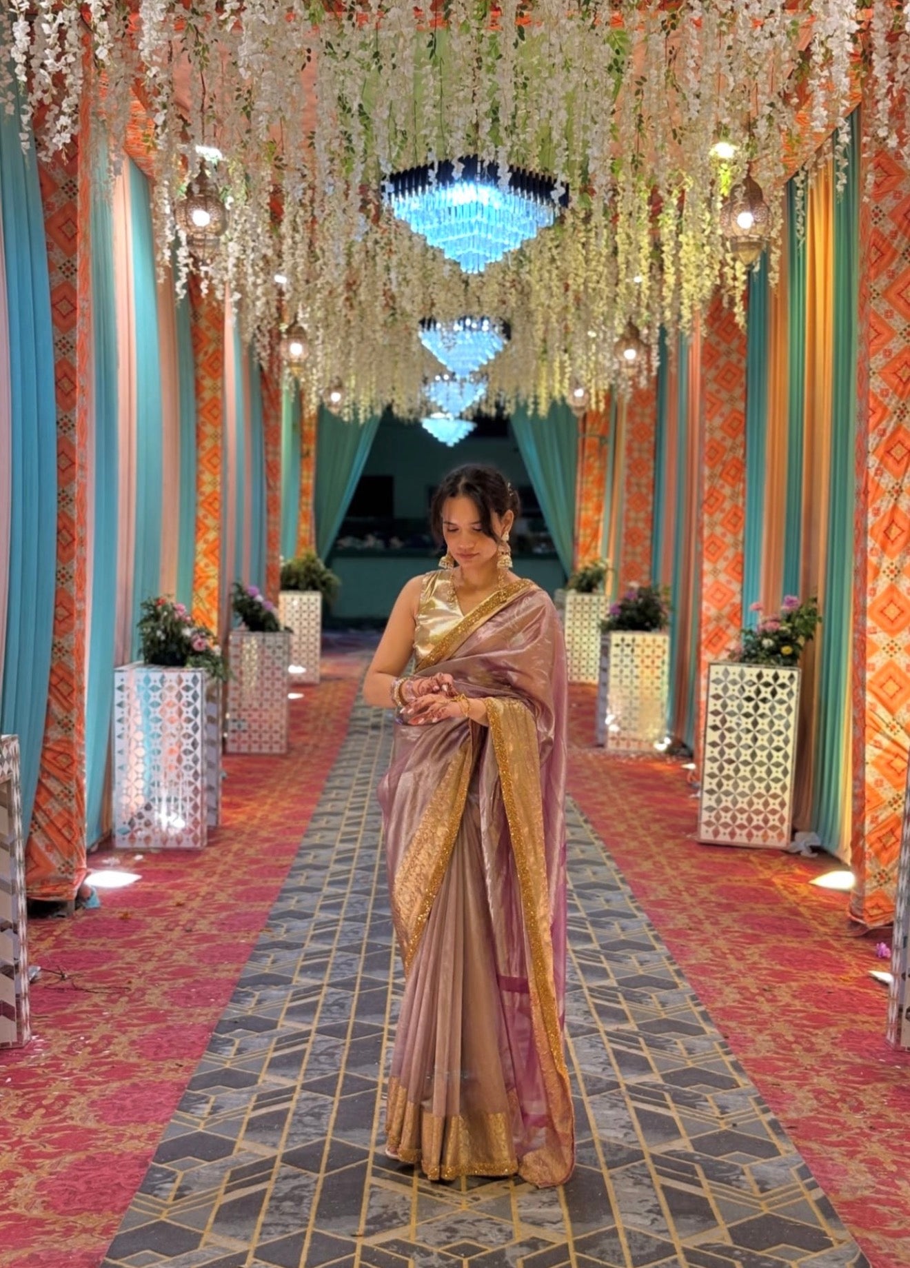 TISSUE BEATS-PURPLE SAREE