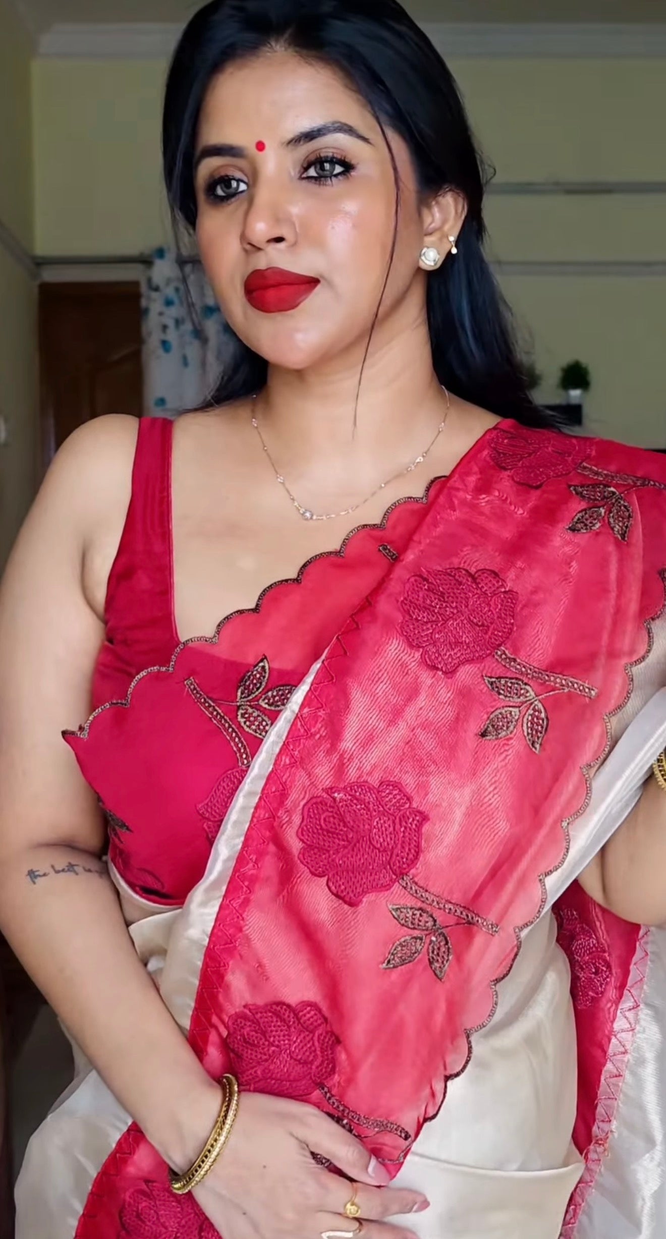 Anika’s Tissue saree with Embriodery an Exclusive Festive Edit - BH01