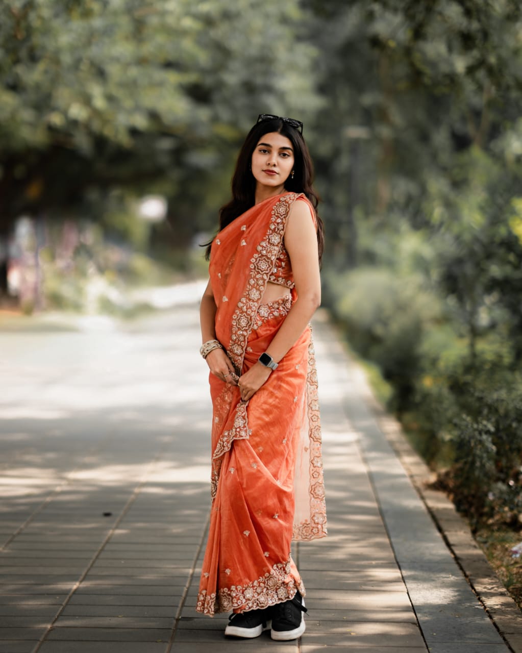 Anika’s Rustic Heavy work Designer saree - Anaya Festive Edit - AA36