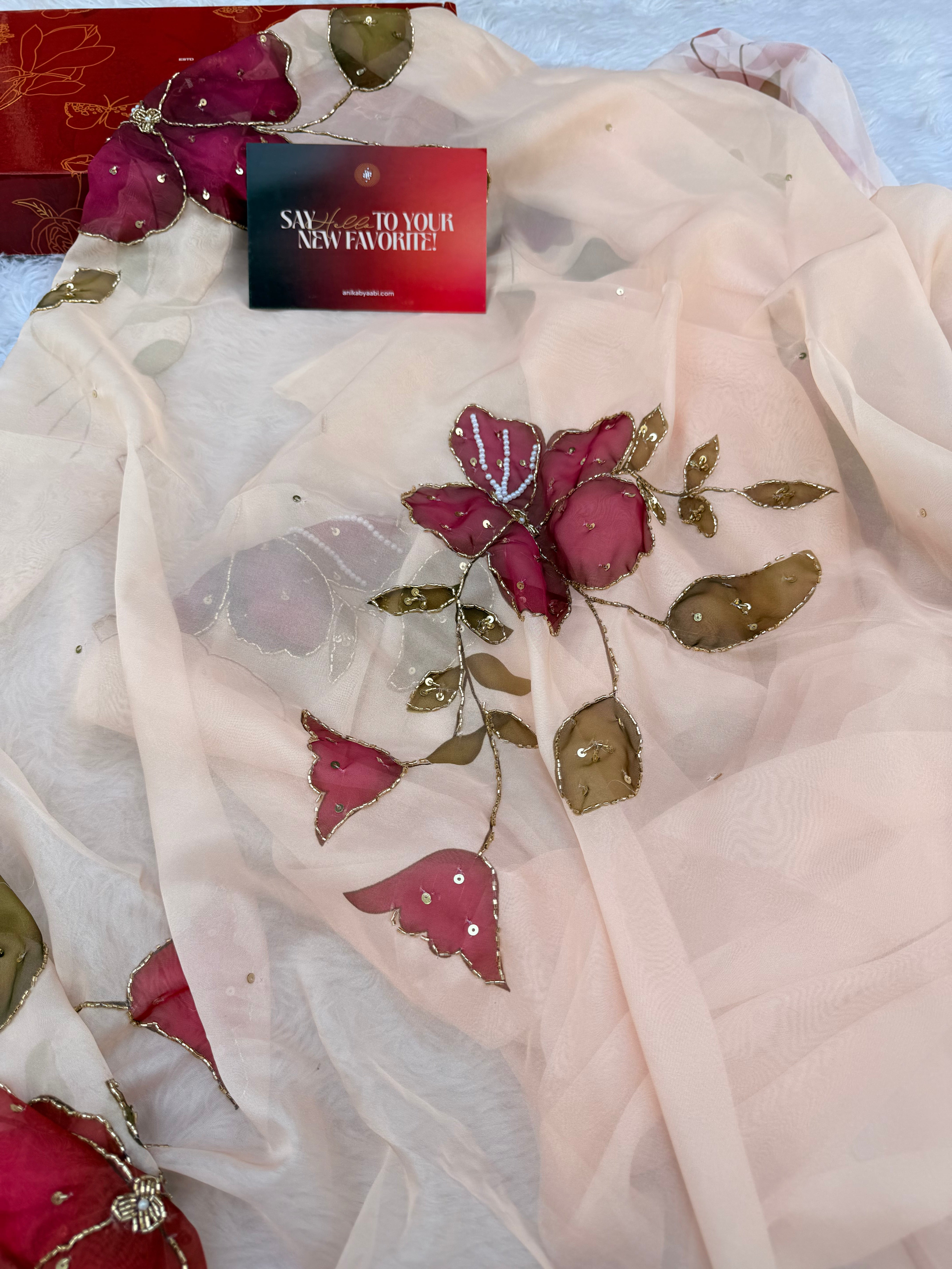 Valentine’s special edit Saree - Designer saree Vs09 with stitched Blouse