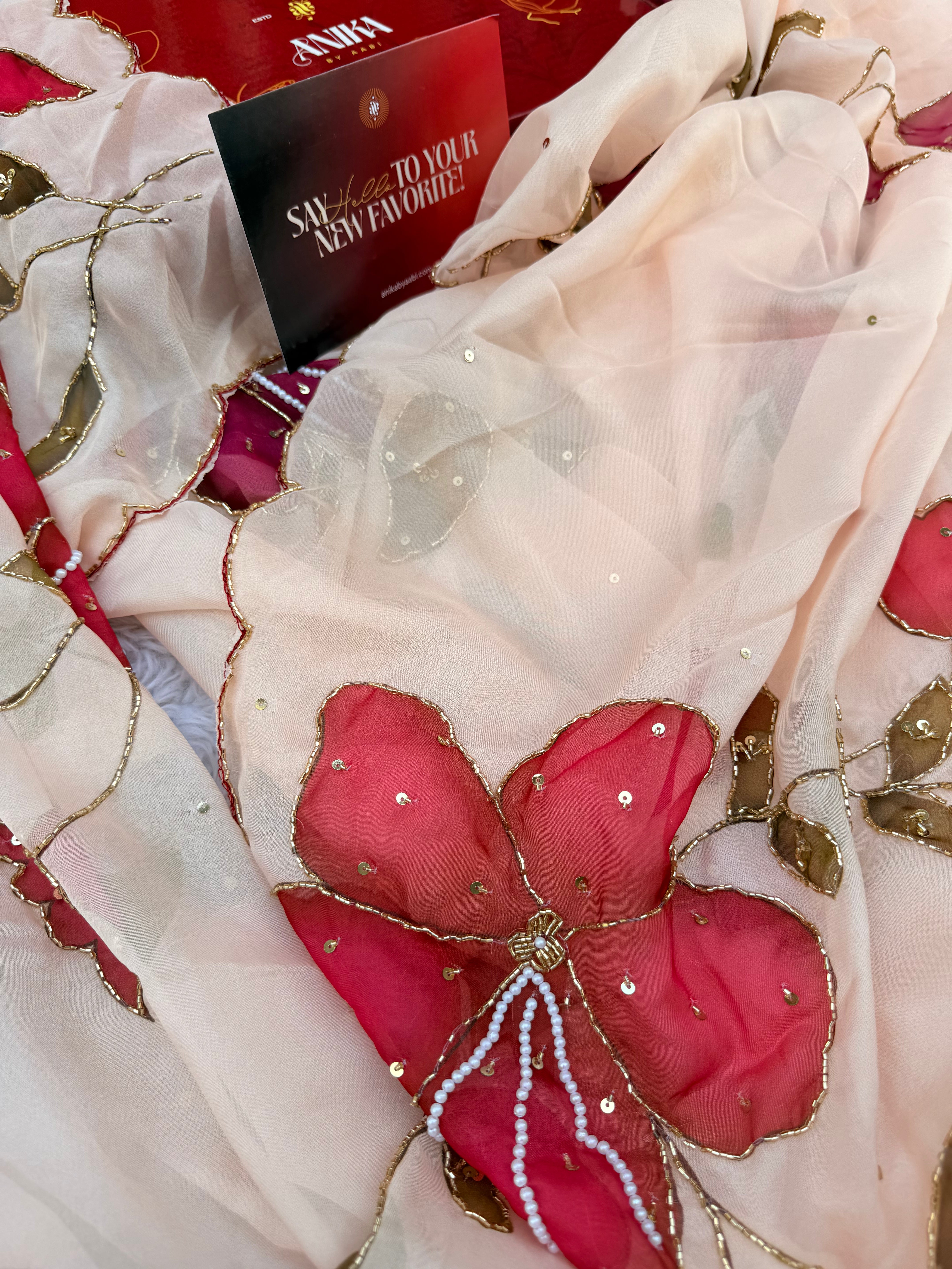 Valentine’s special edit Saree - Designer saree Vs09 with stitched Blouse