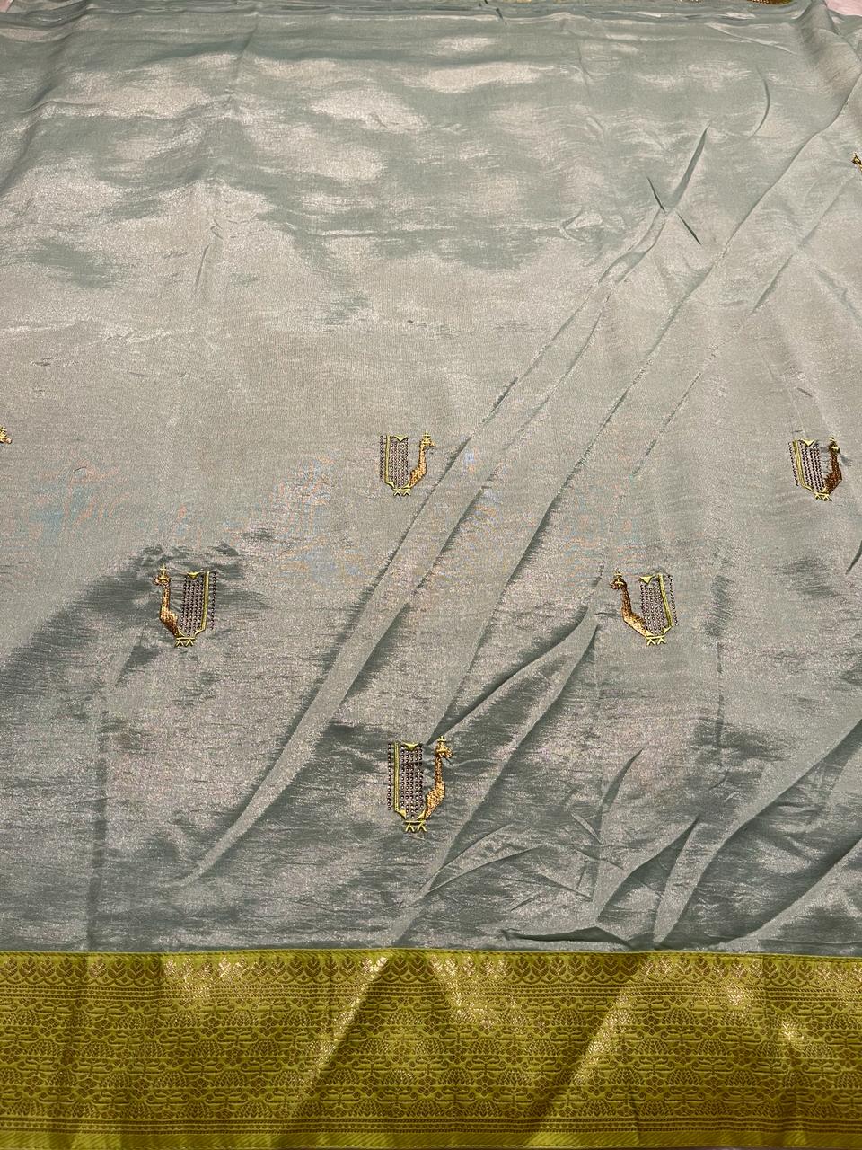 RAHA-LIGHT SEAFOAM GREEN SAREE