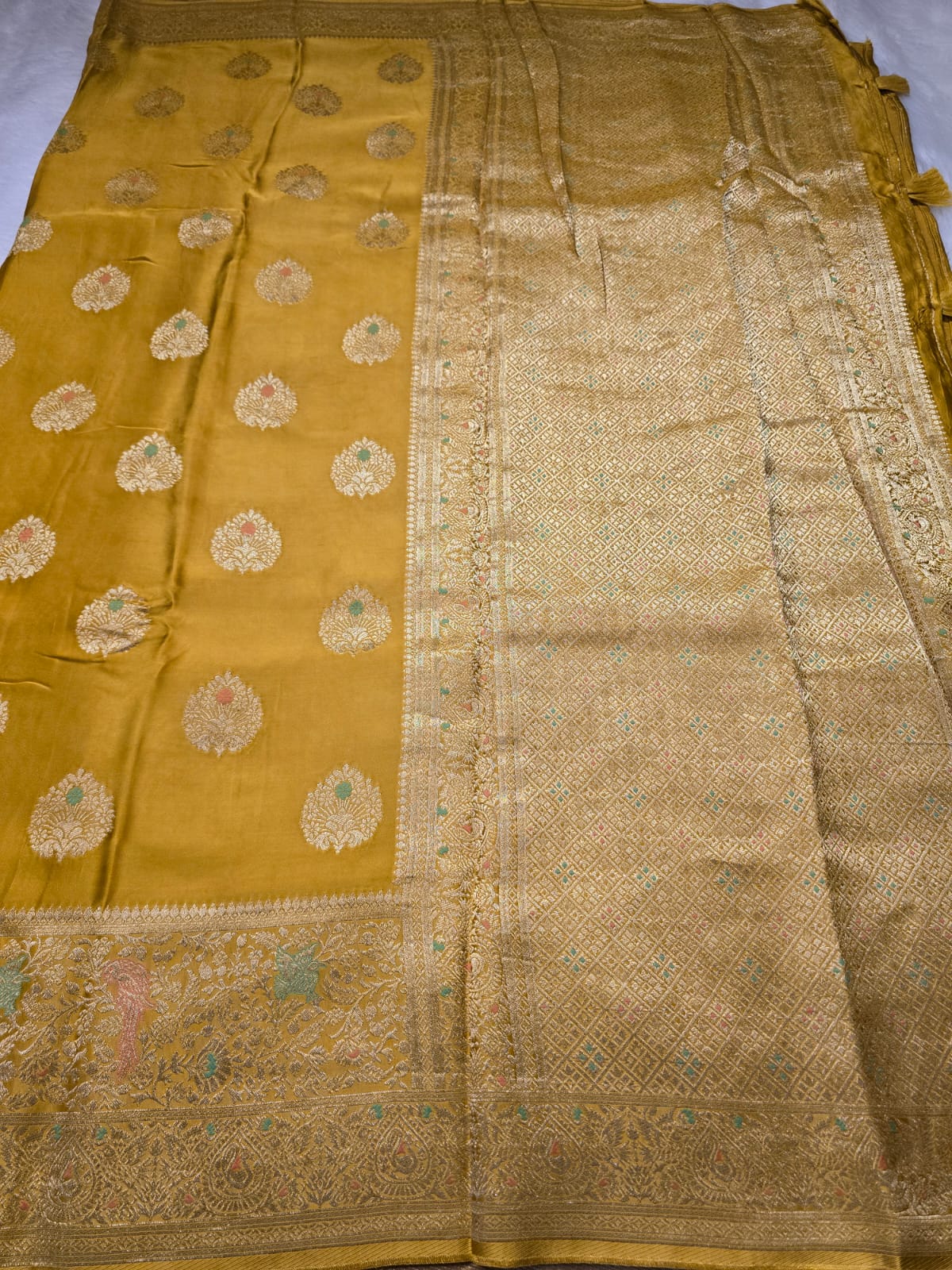 MUSHRO-YELLOW SAREE