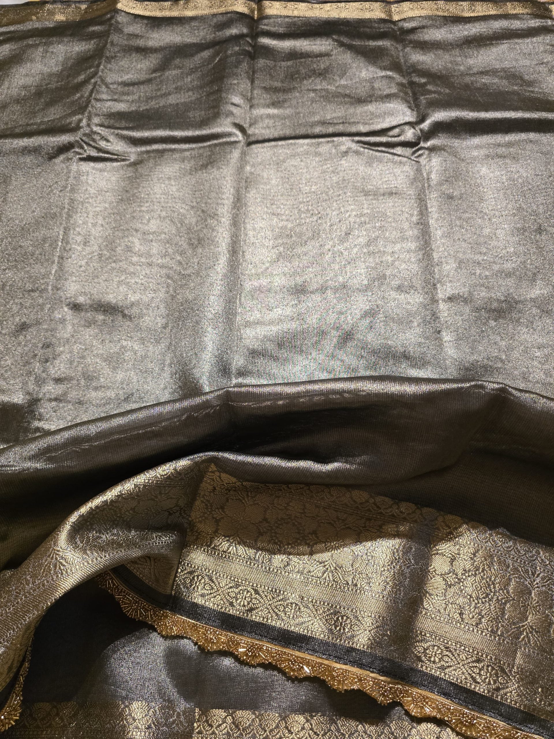 TISSUE LACE - ELEPHANT BLACK SAREE