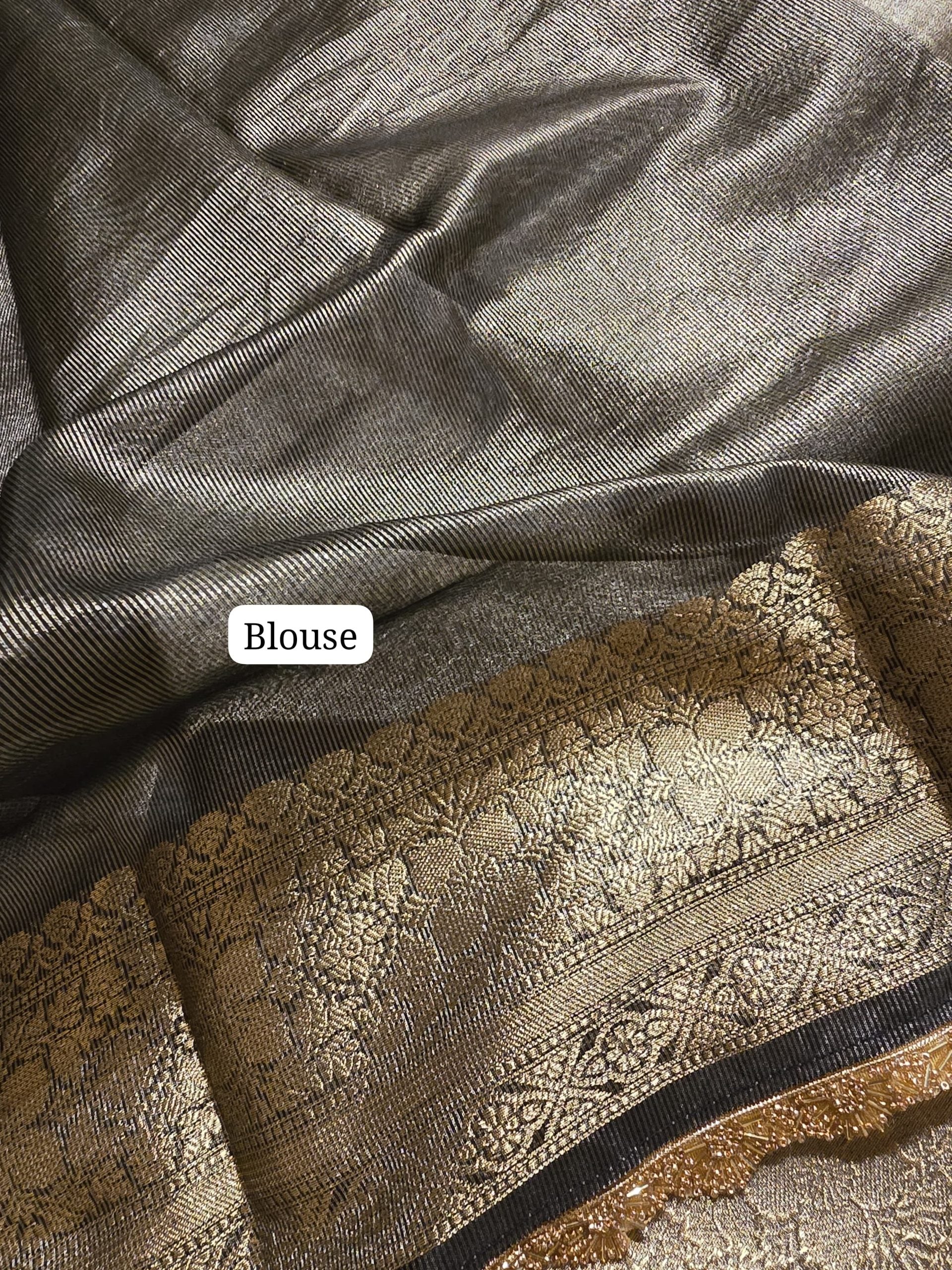 TISSUE LACE - ELEPHANT BLACK SAREE