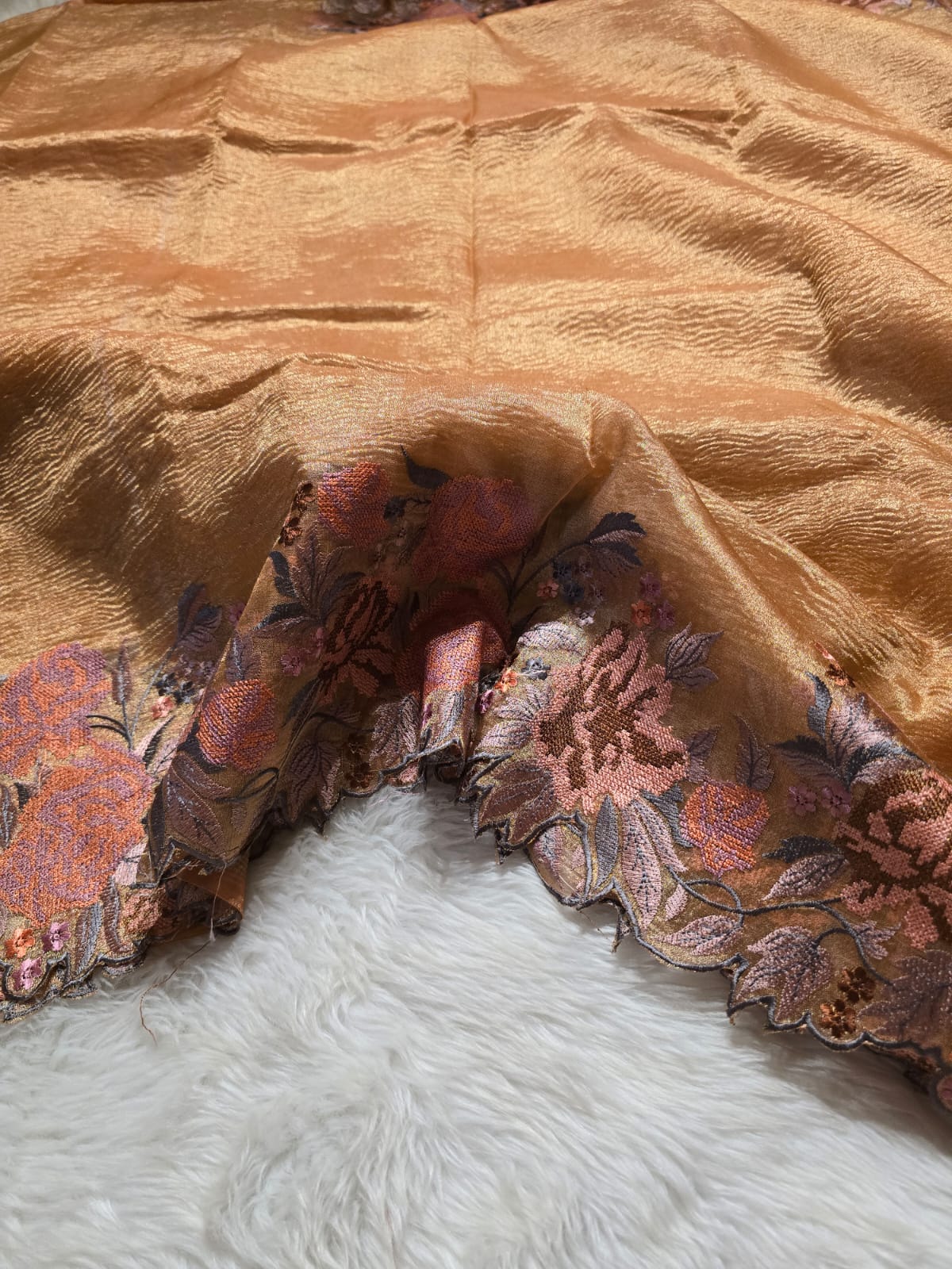 RASHI-PASTEL PEACH LAVENDER GRAY SAREE