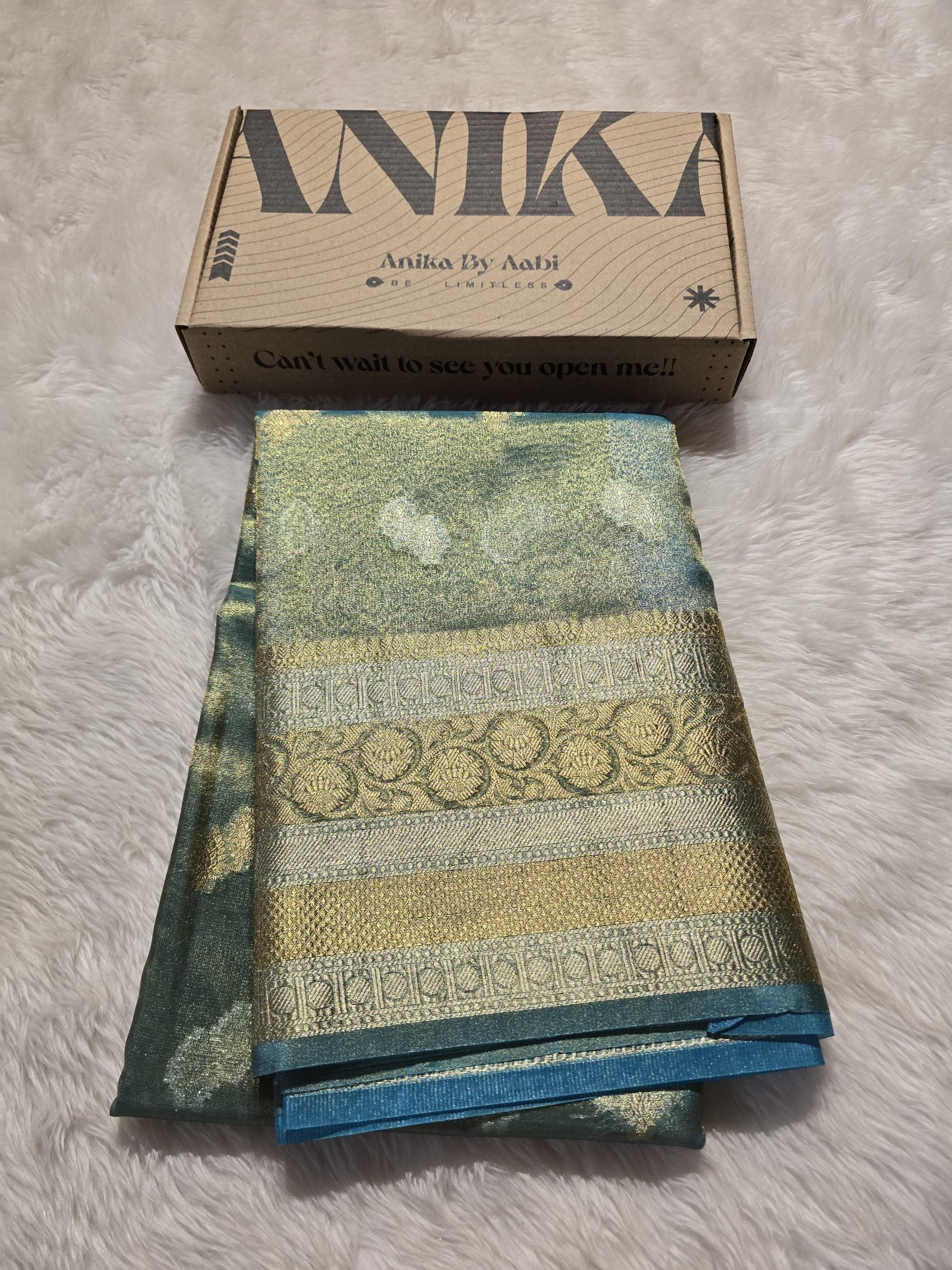 RADHI-METALLI BLUE SAREE