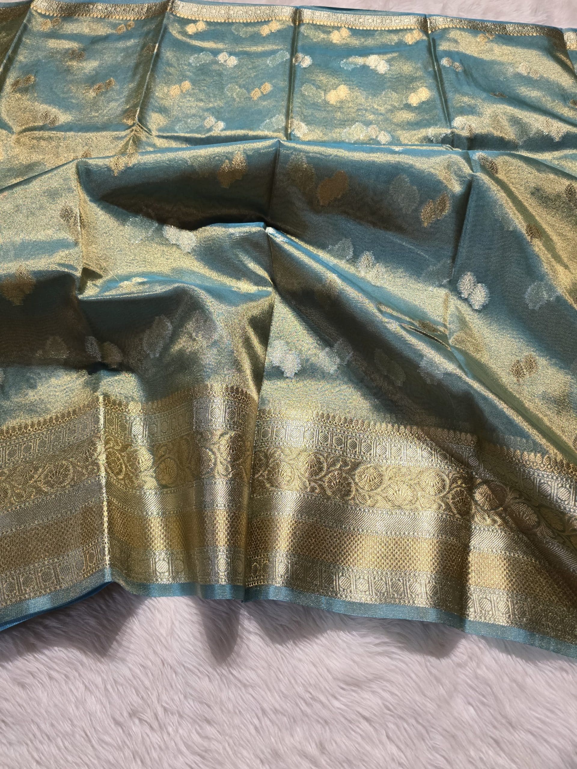 RADHI-METALLI BLUE SAREE