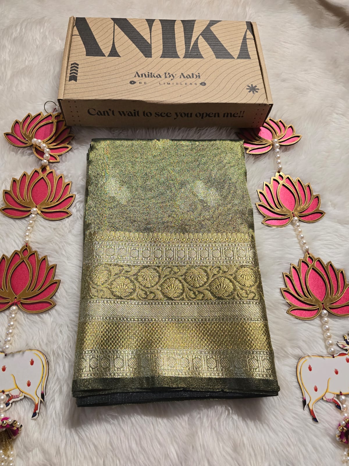 RADHI-OLIVE GREEN SAREE