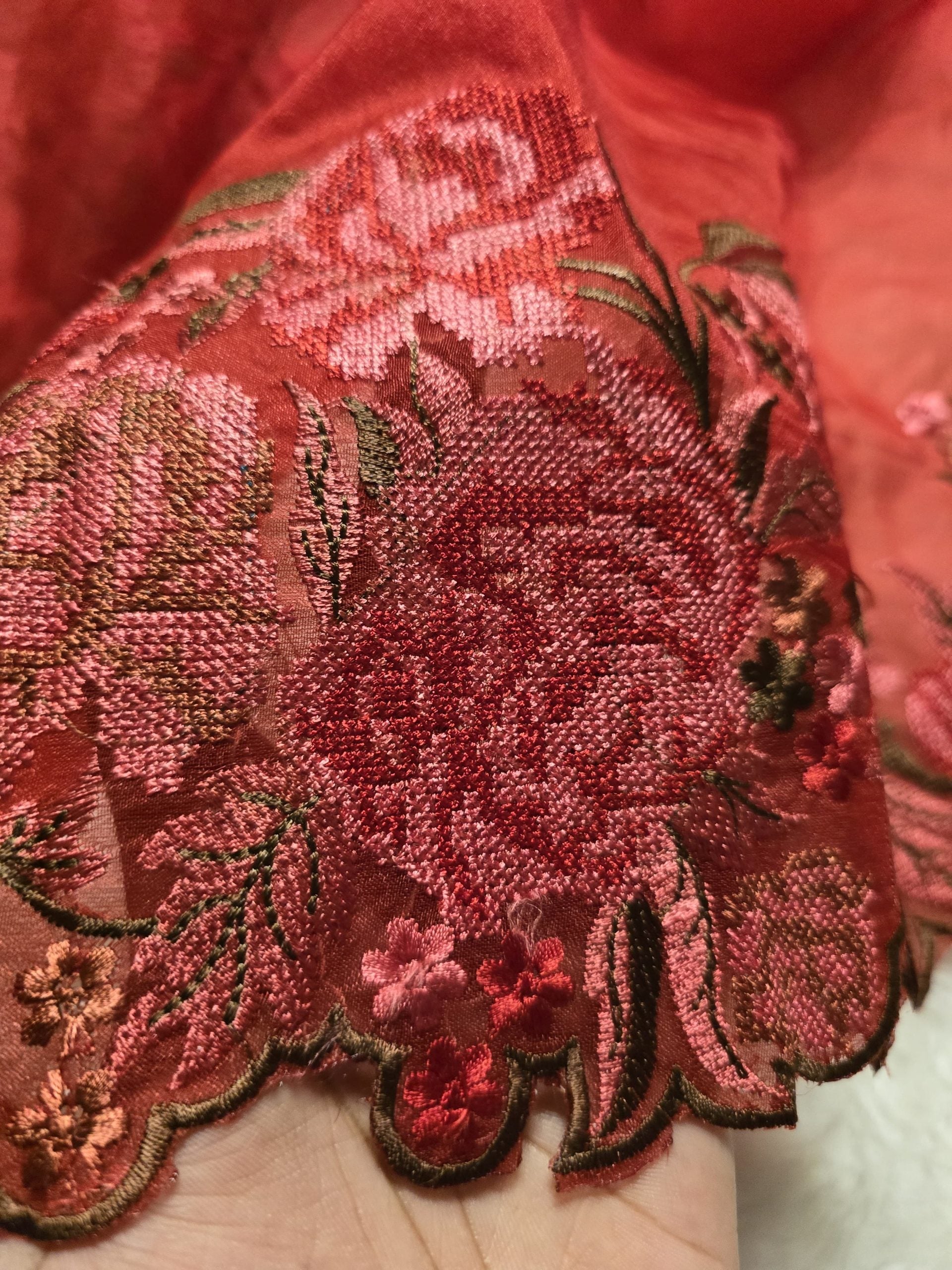 ORGANZA-RED ROSE SAREE